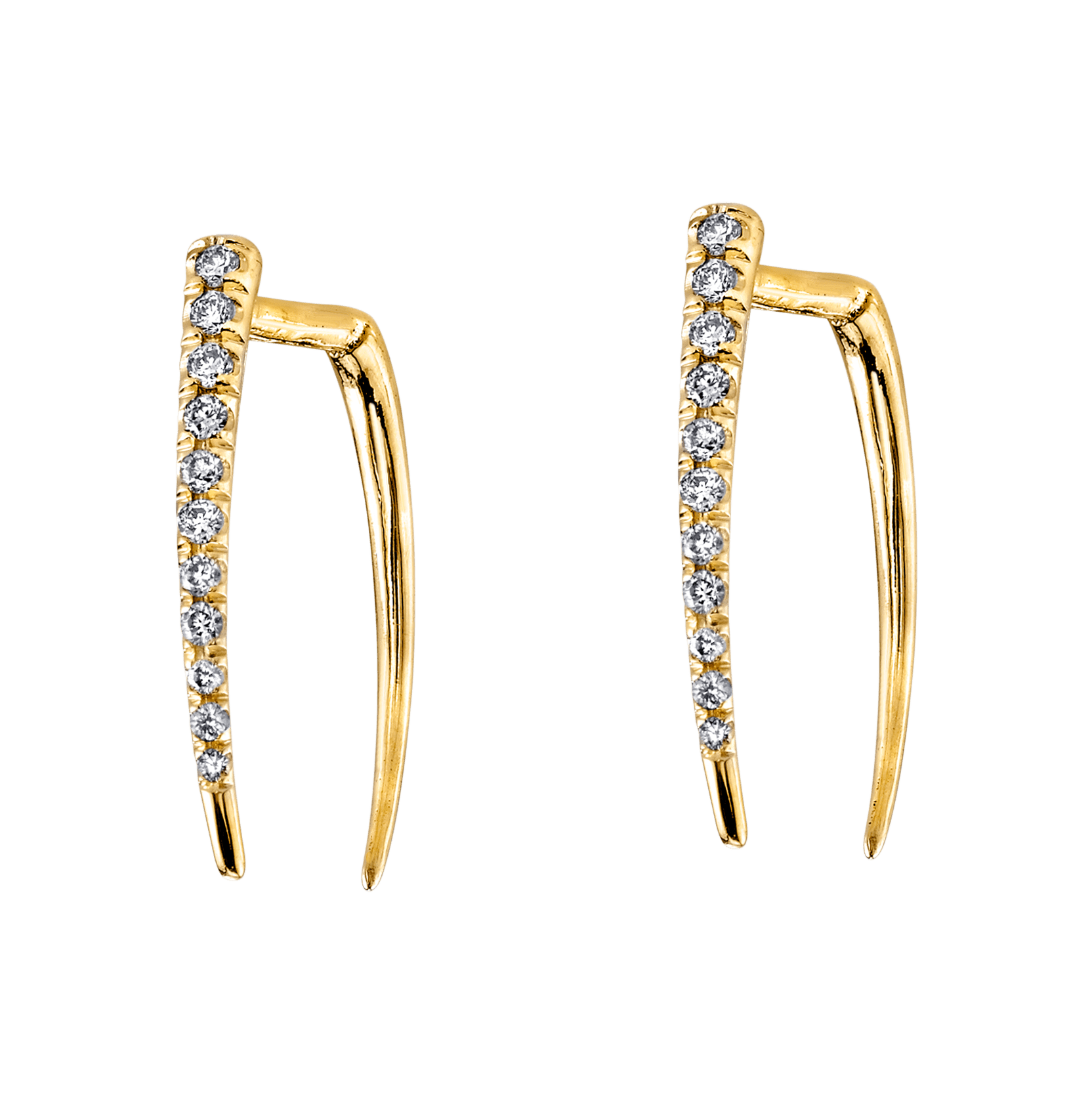 Classic Infinite Tusk Earring with White Pavé Diamonds - Gabriela Artigas + CO