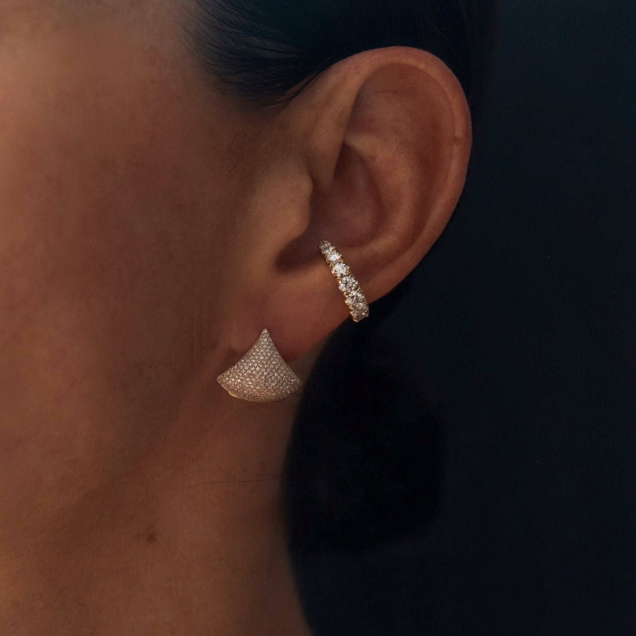 Colmillo Ear Cuff with White Ascending Diamonds - Gabriela Artigas + CO