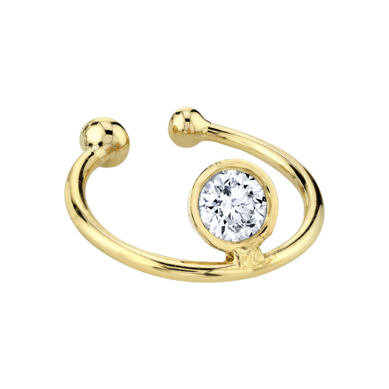 Disc Ear Cuff with Floating Diamond - Gabriela Artigas + CO