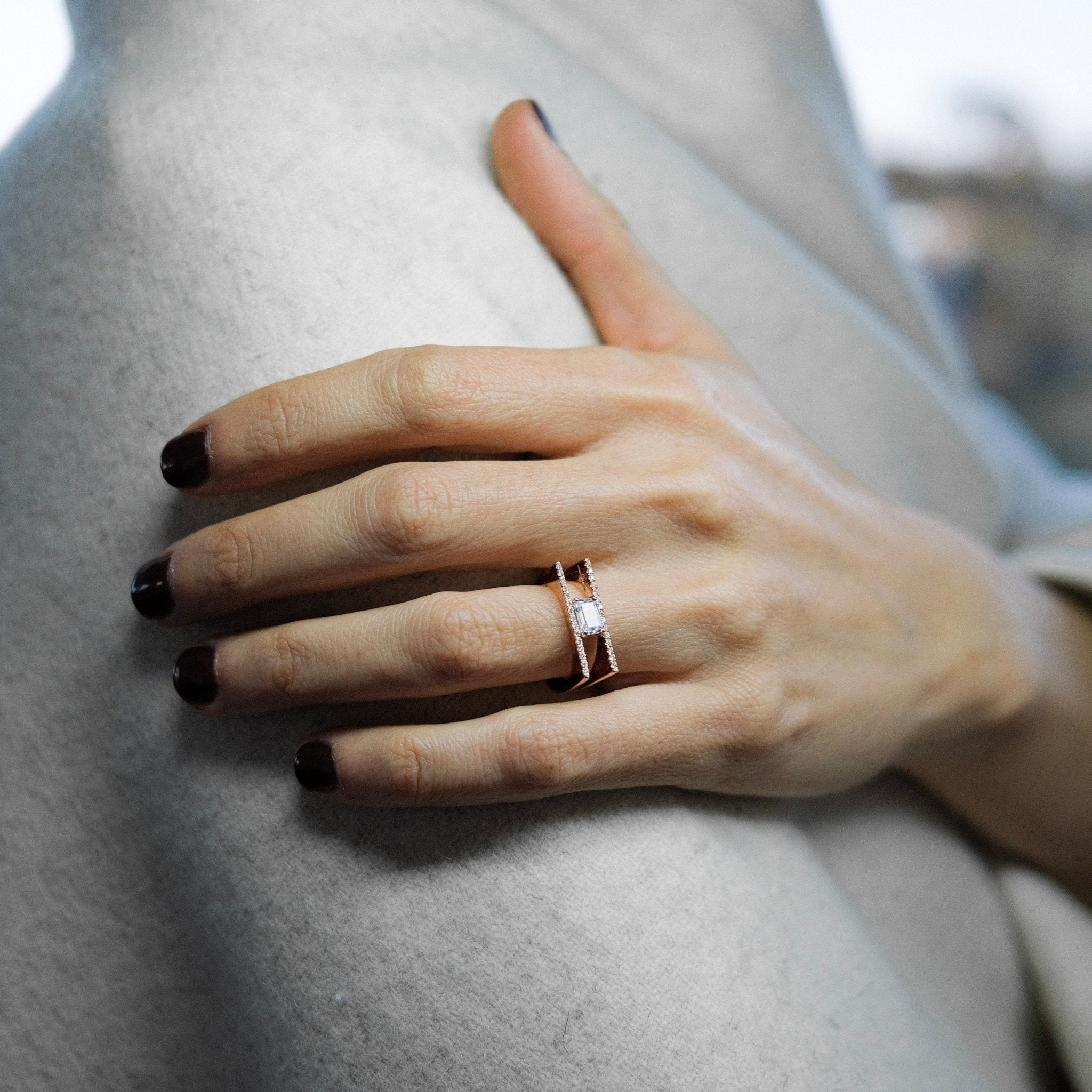 Dual Axis Ring with Emerald Cut Diamond - Gabriela Artigas + CO