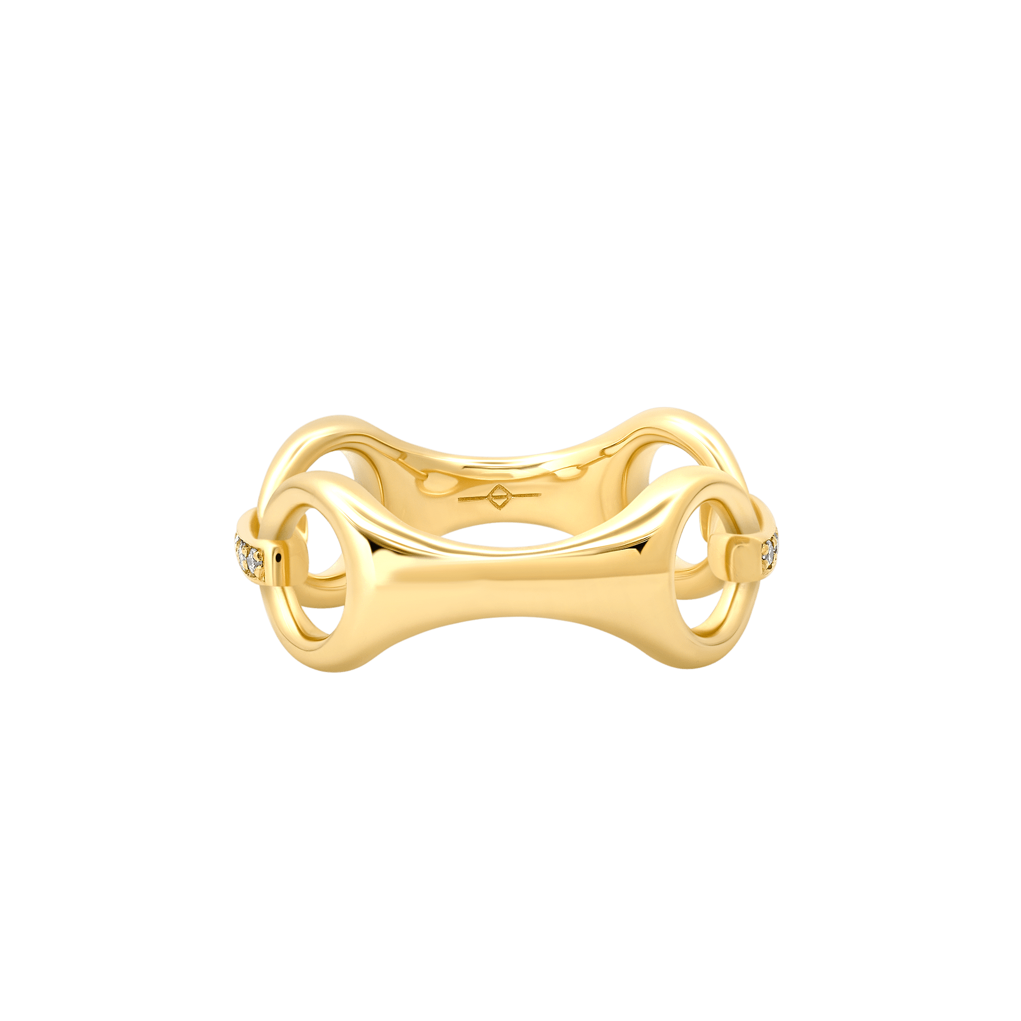 Fine 20 MM Beam Link Ring with Pavé Connectors - Gabriela Artigas + CO