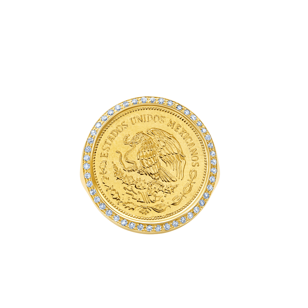 Fine Vintage Coin Ring with White Pavé Diamonds – view 3