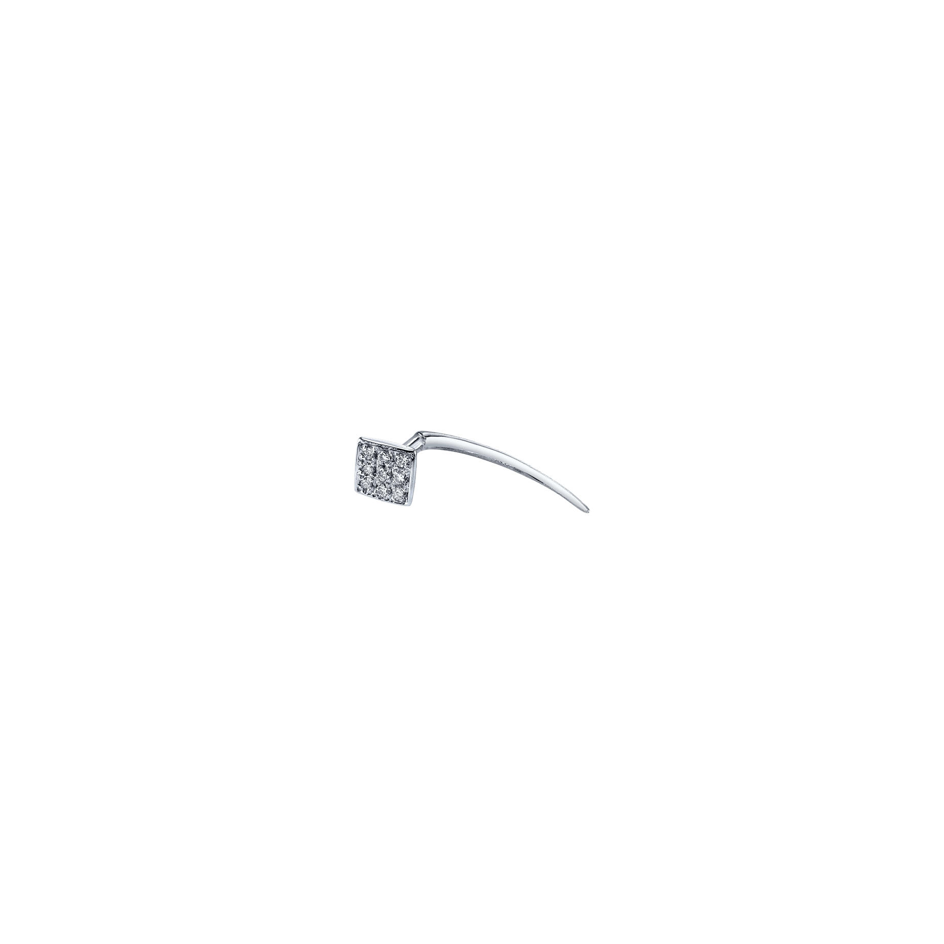 Geometric Shapes on Infinite Tusk Earring with White Pavé Diamond - Gabriela Artigas + CO