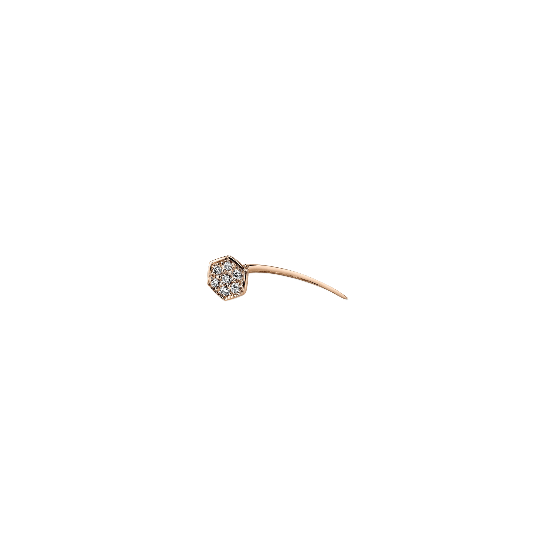Geometric Shapes on Infinite Tusk Earring with White Pavé Diamond - Gabriela Artigas + CO