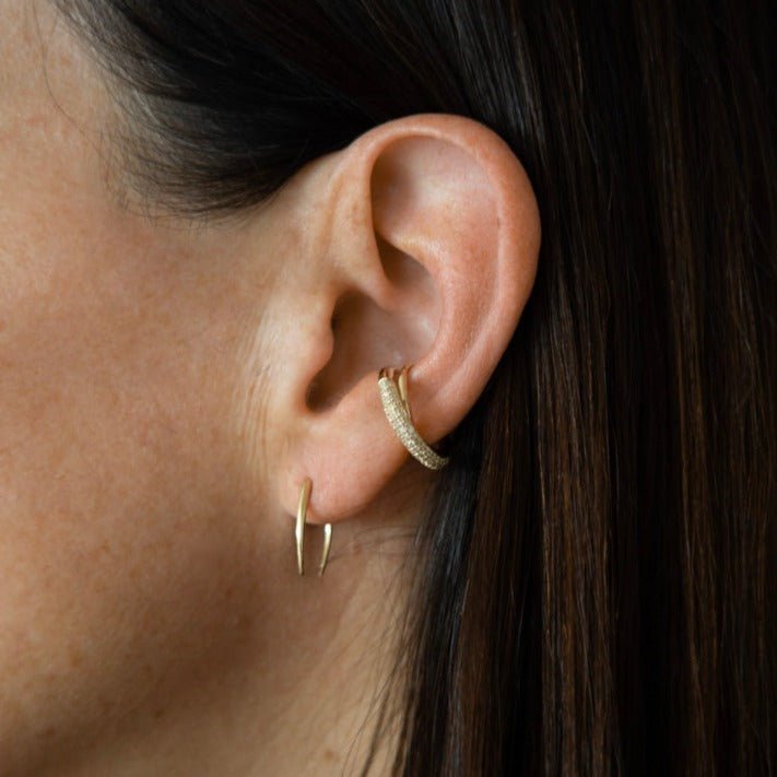 Great Twisted Ear Cuff with White Pavé Diamonds - Gabriela Artigas + CO