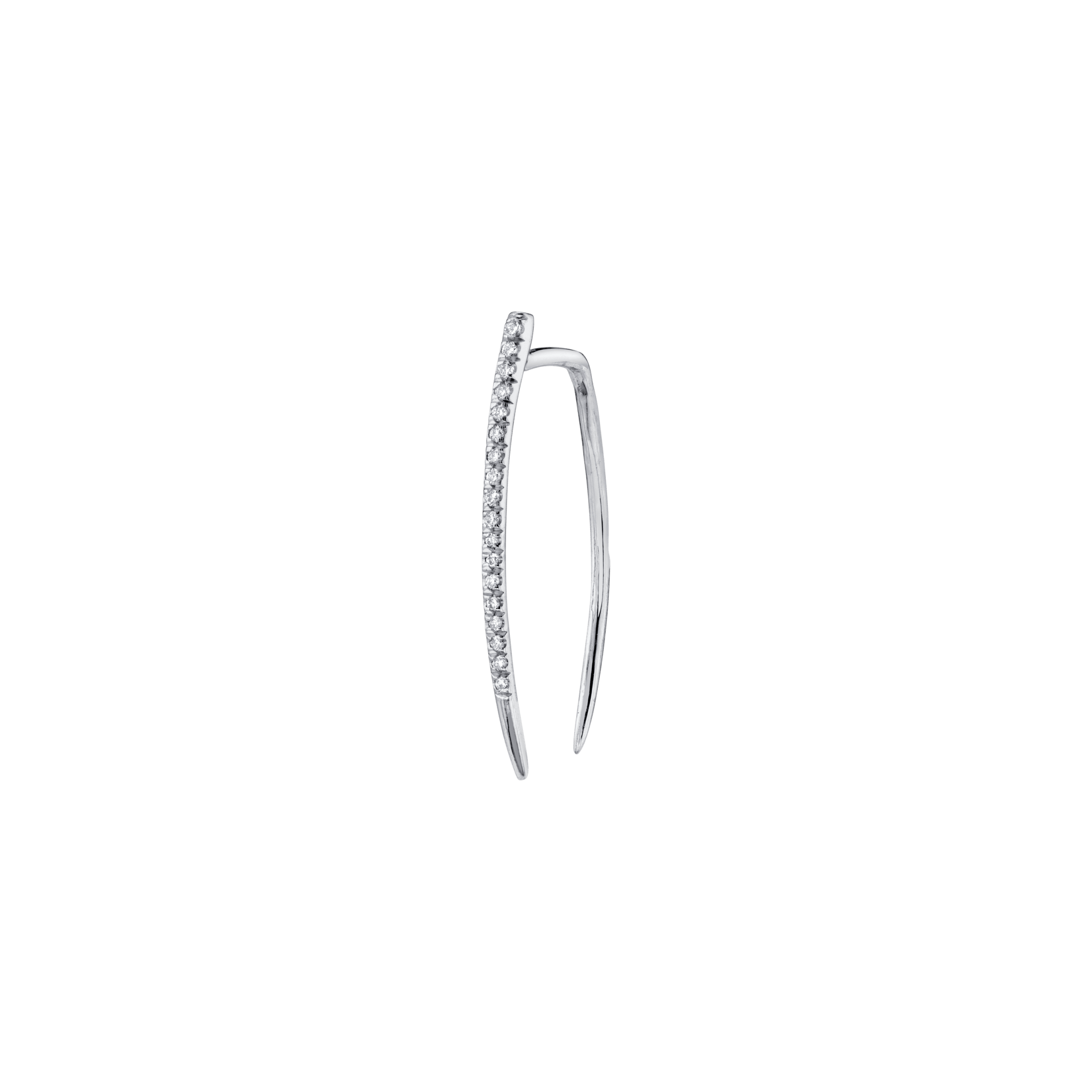 Large Classic Infinite Tusk Earring with White Pavé Diamonds - Gabriela Artigas + CO