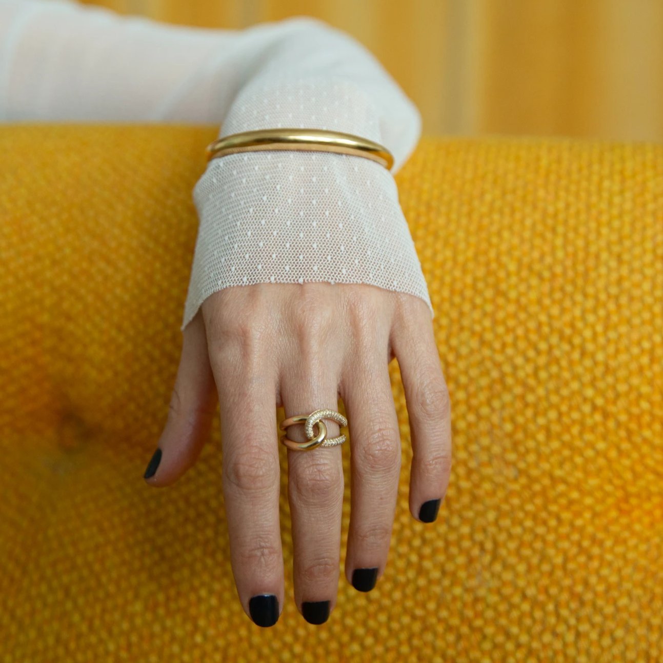 Link Ring with White Pavé Diamonds - Gabriela Artigas + CO