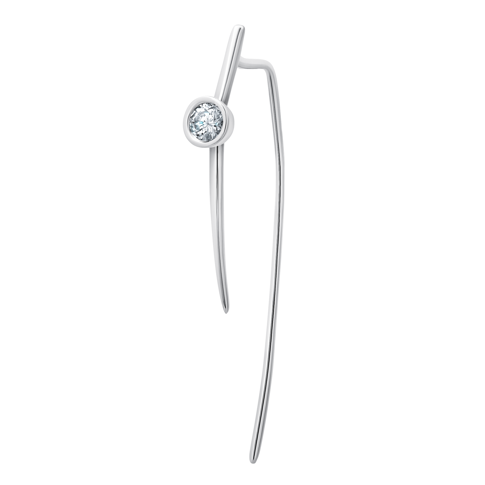 Medium Infinite Tusk Earring with Floating Diamond - Gabriela Artigas + CO