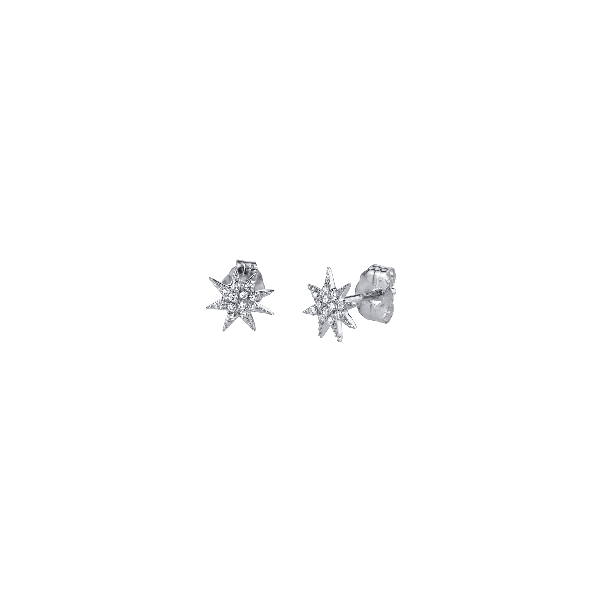 Single Star Earrings with White Pavé Diamonds - Gabriela Artigas + CO