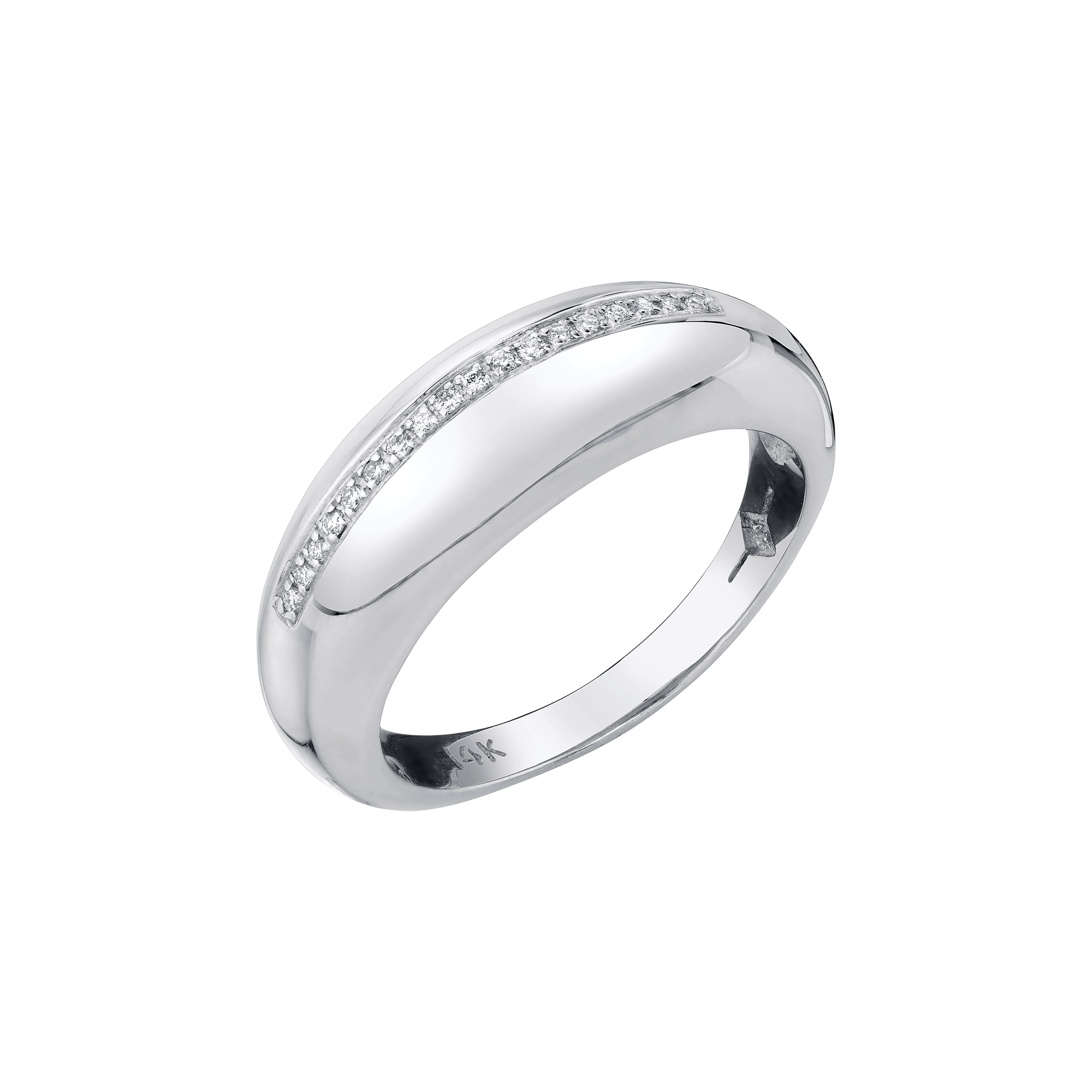 Small Balloon Ring with Row of Pavé White Diamonds - Gabriela Artigas + CO