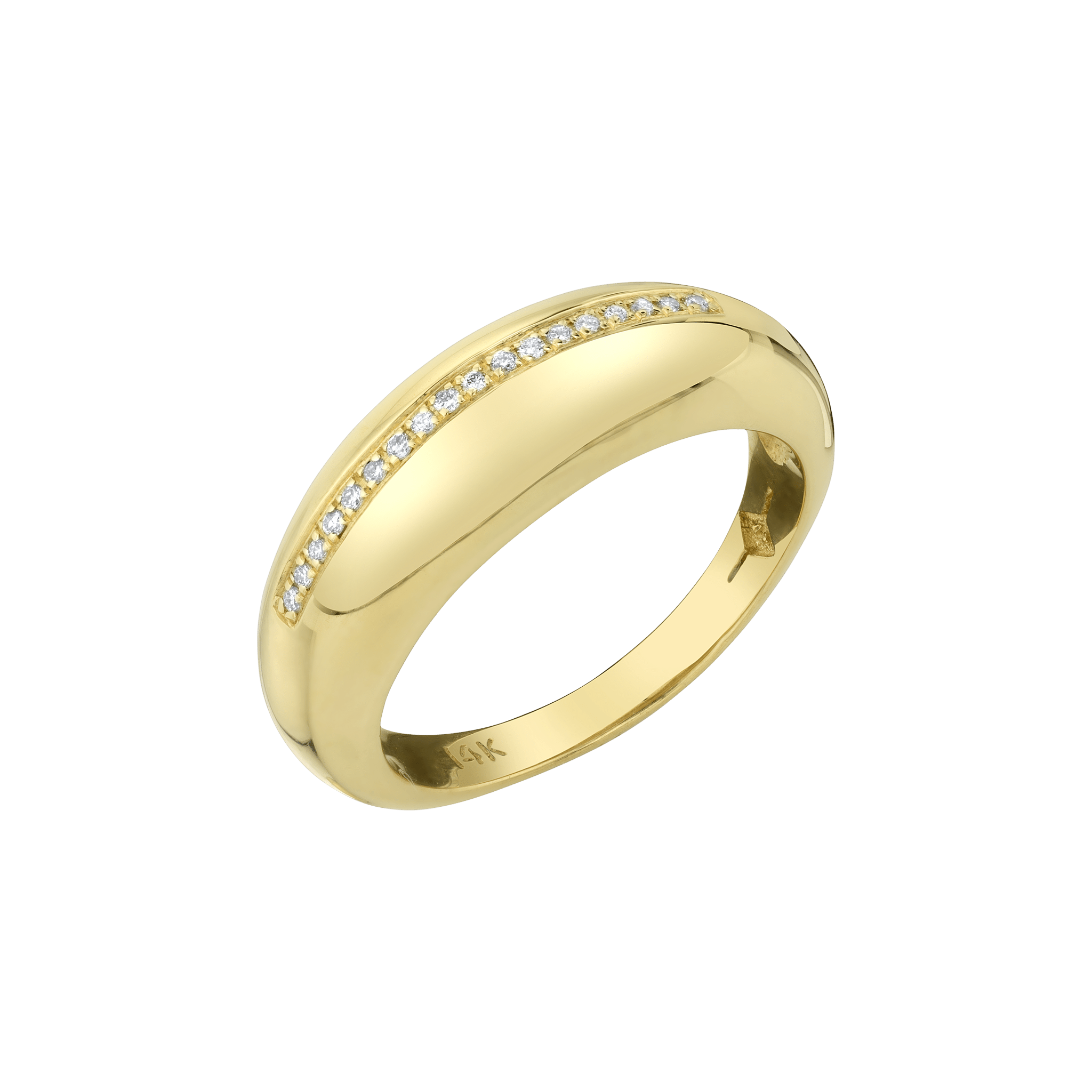 Small Balloon Ring with Row of Pavé White Diamonds - Gabriela Artigas + CO