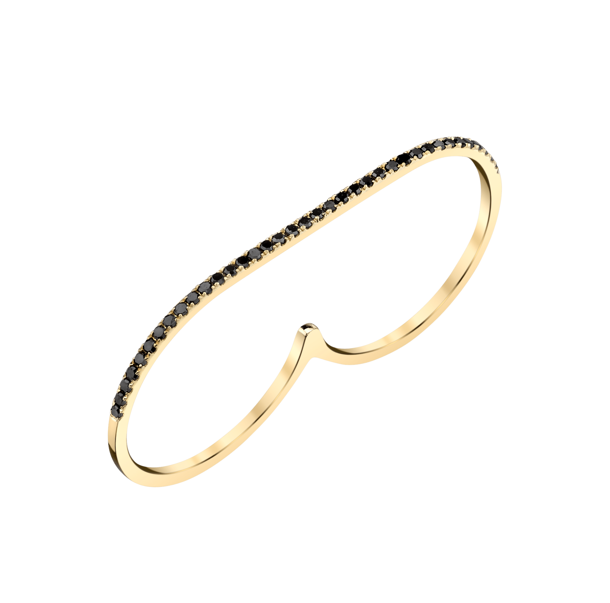 Staple Ring with Black Pavé Diamonds - Gabriela Artigas + CO