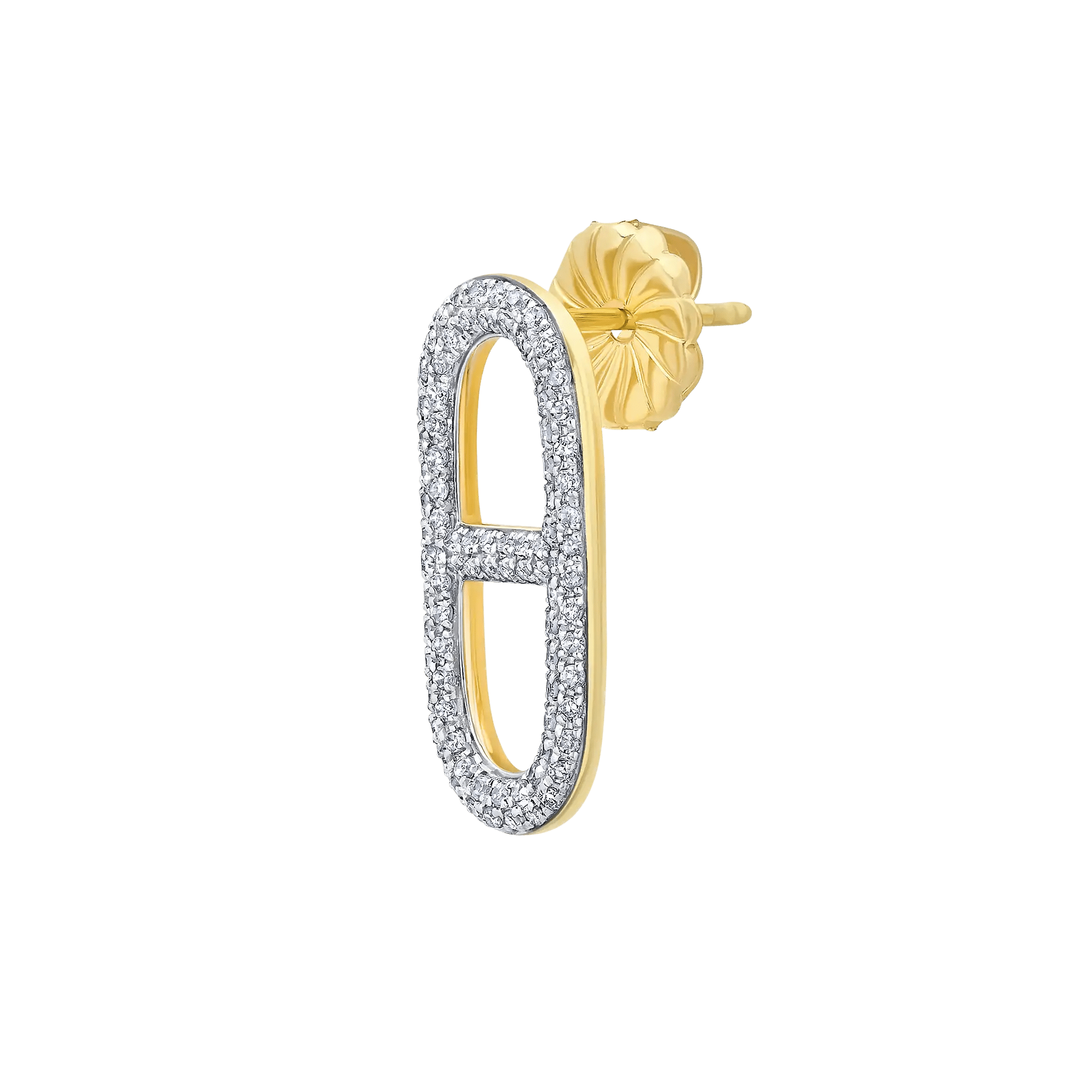 Stirrup Link Stud with White Pavé Diamonds - Gabriela Artigas + CO