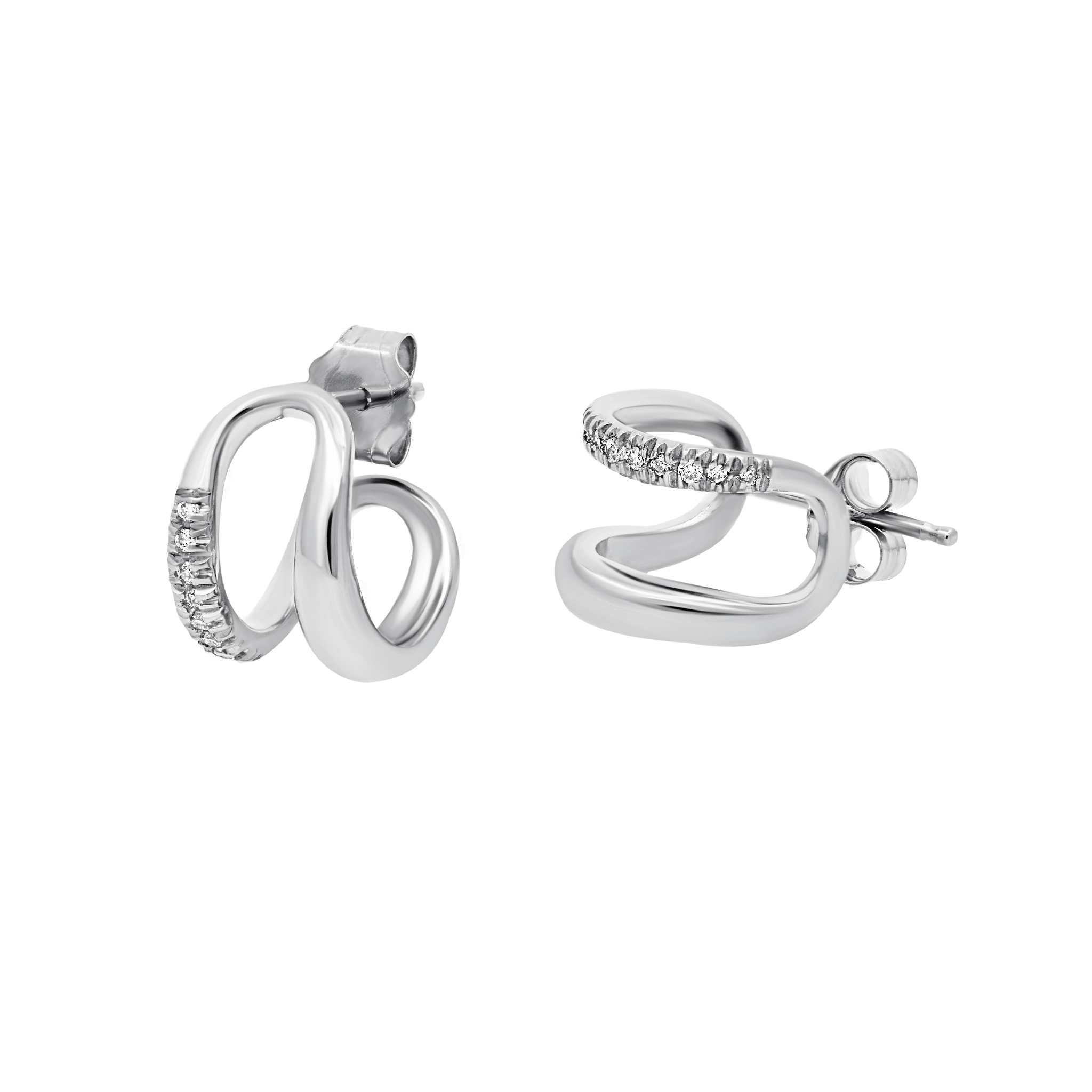 Twin Tusk Earrings with White Pavé Diamonds - Gabriela Artigas + CO