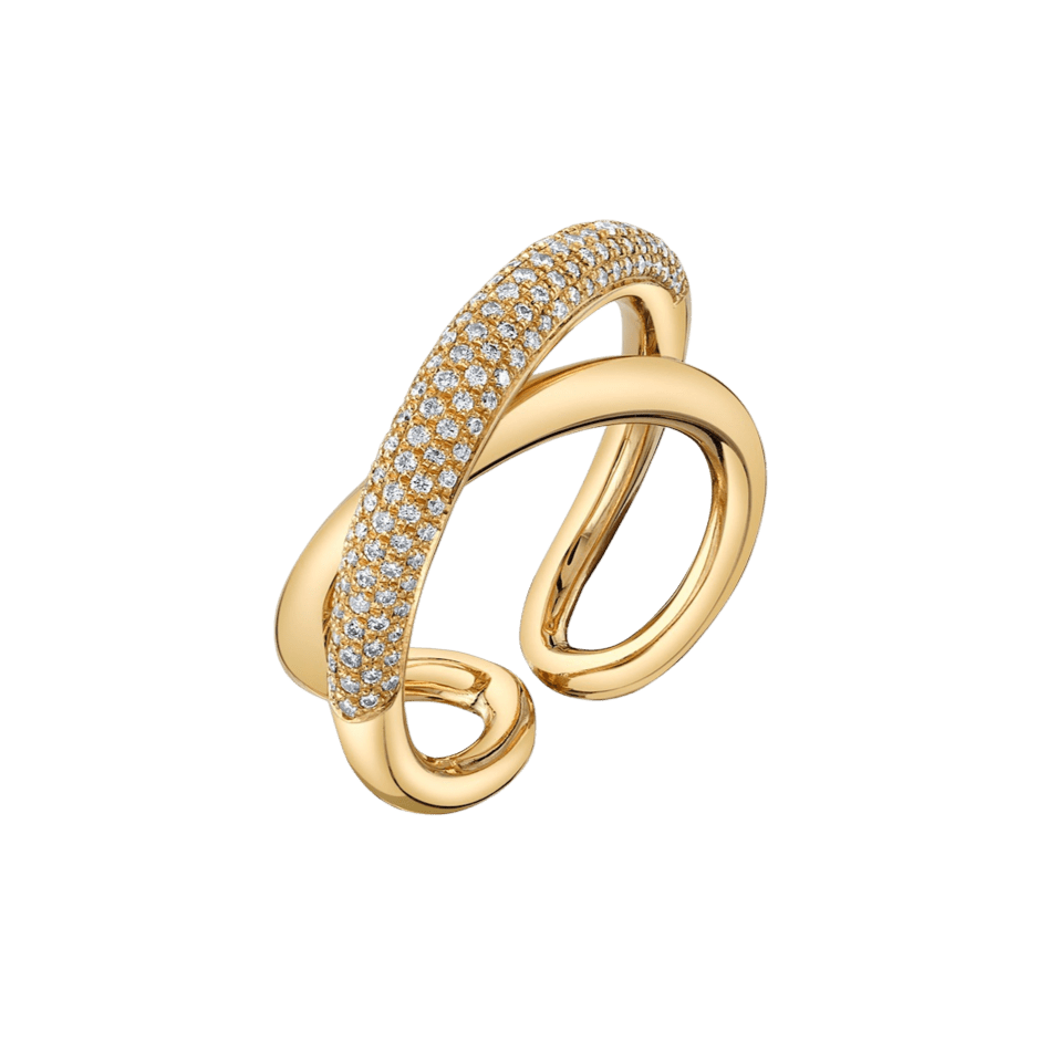 Twisted Ring with White Pavé Diamonds - Gabriela Artigas + CO