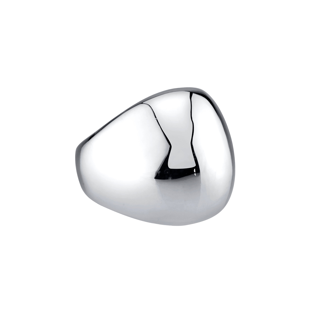 Modern silver ring crafted in a large, balloon-like shape with a smooth taper - Gabriela Artigas