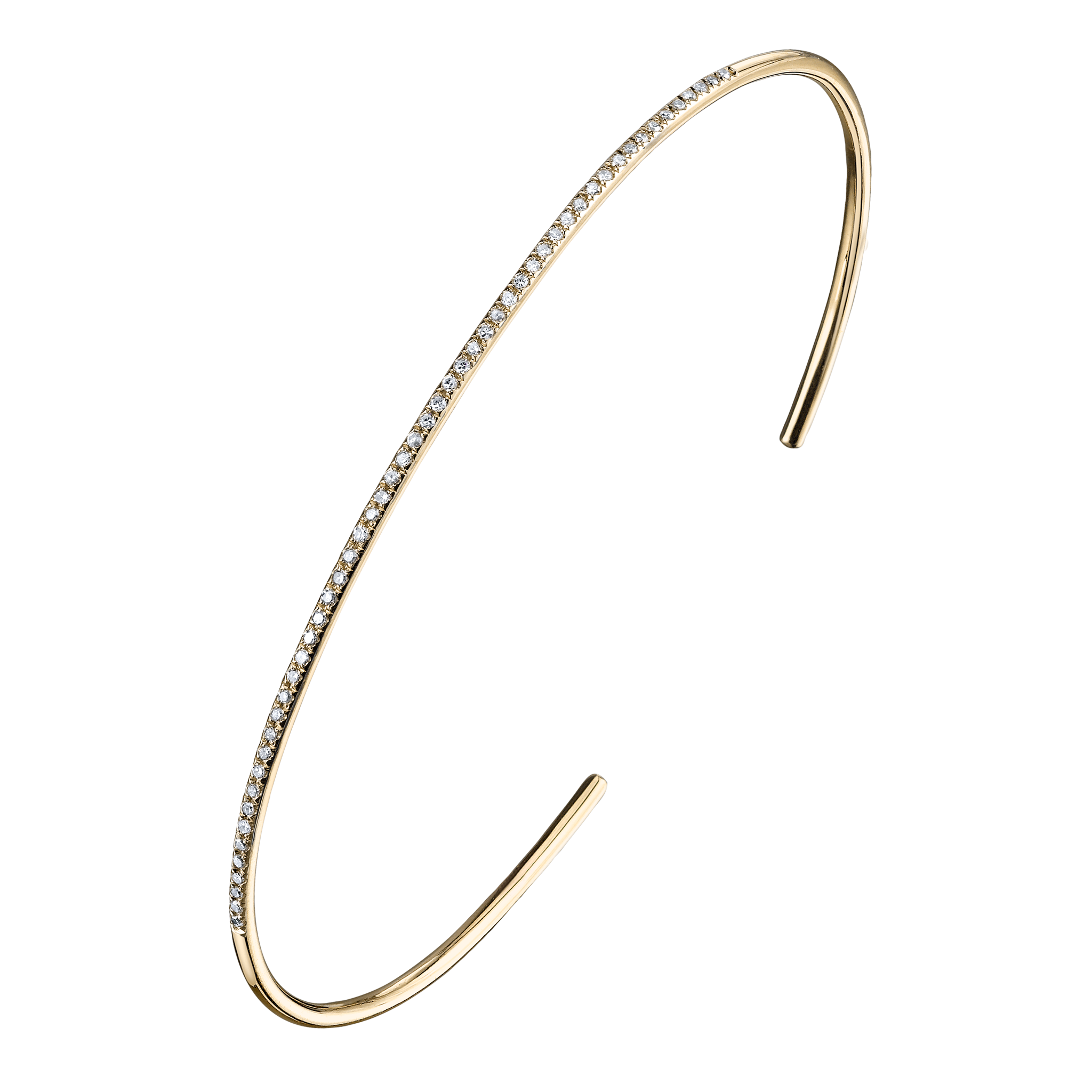 Delicate Axis cuff in gold vermeil, adorned with sparkling white pavé diamonds - Gabriela Artigas