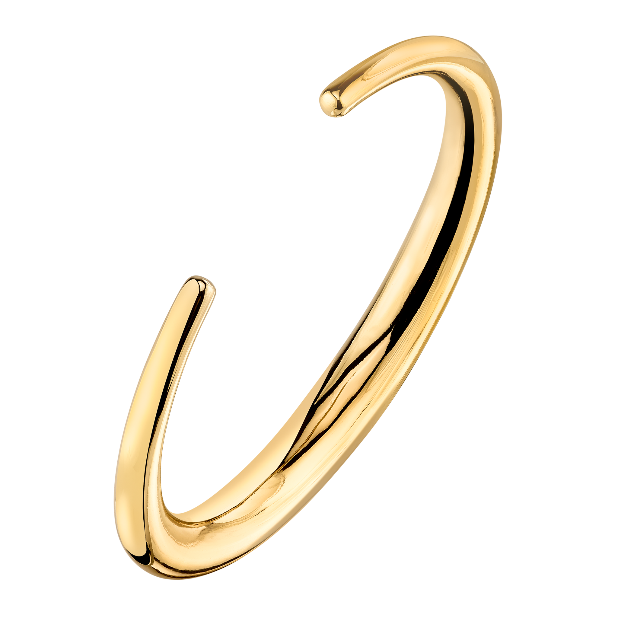 The Original Infinite Tusk Cuff in luxurious 14K yellow gold tapers as it curves around the wrist, a captivating statement piece designed for versatility with its opening wearable facing either up or down - Gabriela Artigas