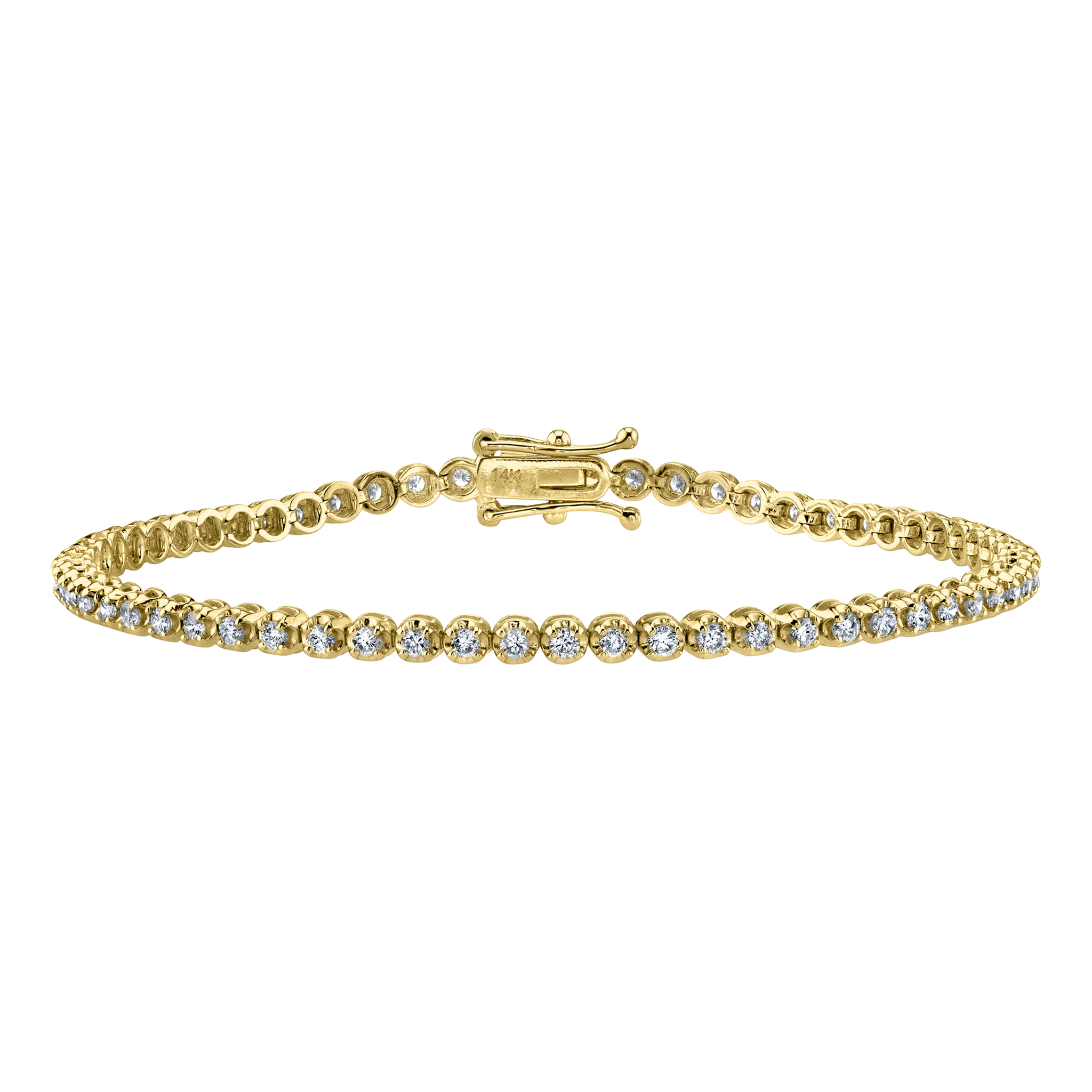 18ct yellow gold diamond tennis bracelet Clearance