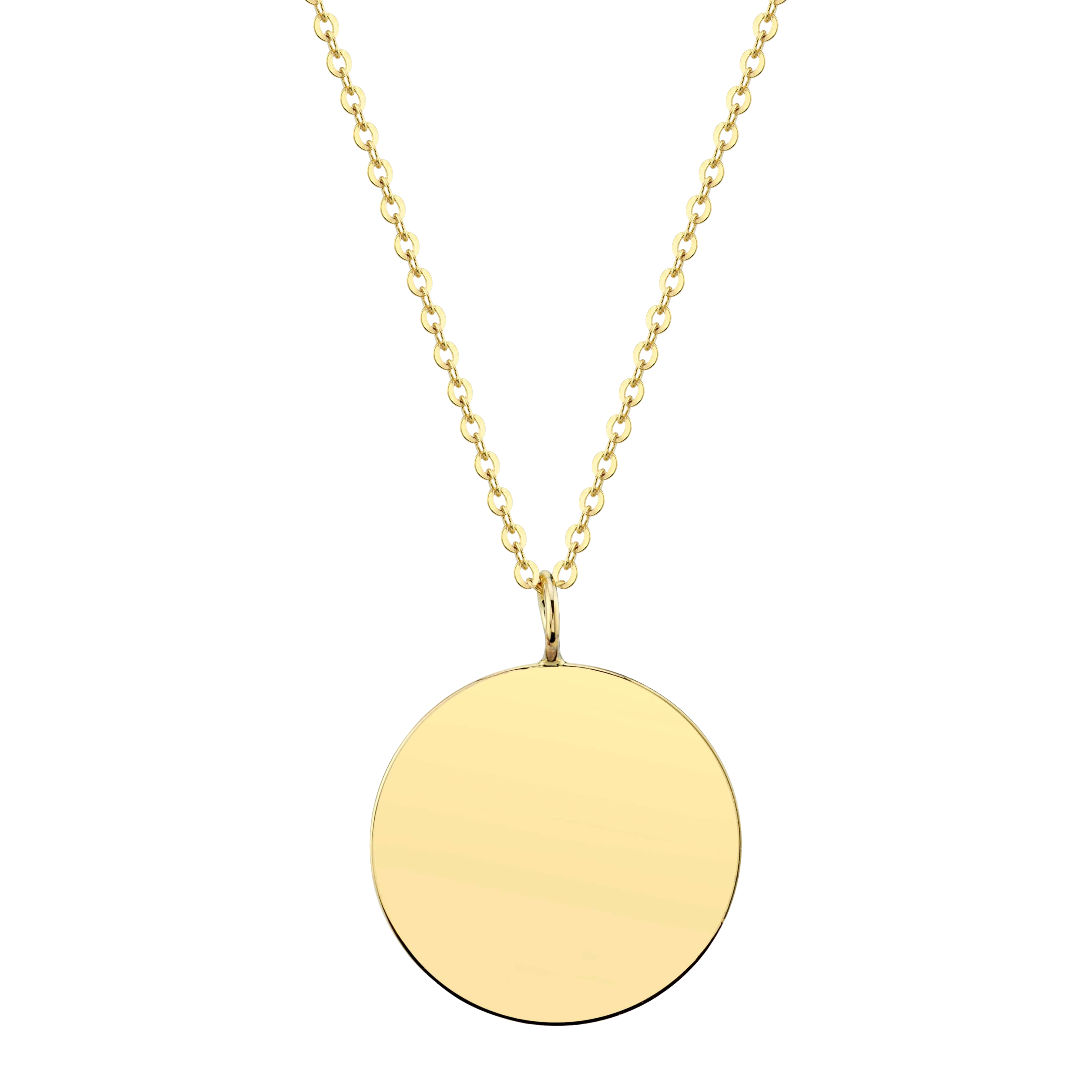 Elegant 14K yellow gold mirrored small disc medallion necklace, dangling from a delicate chain, crafted for subtle, luxurious charm - Gabriela Artigas