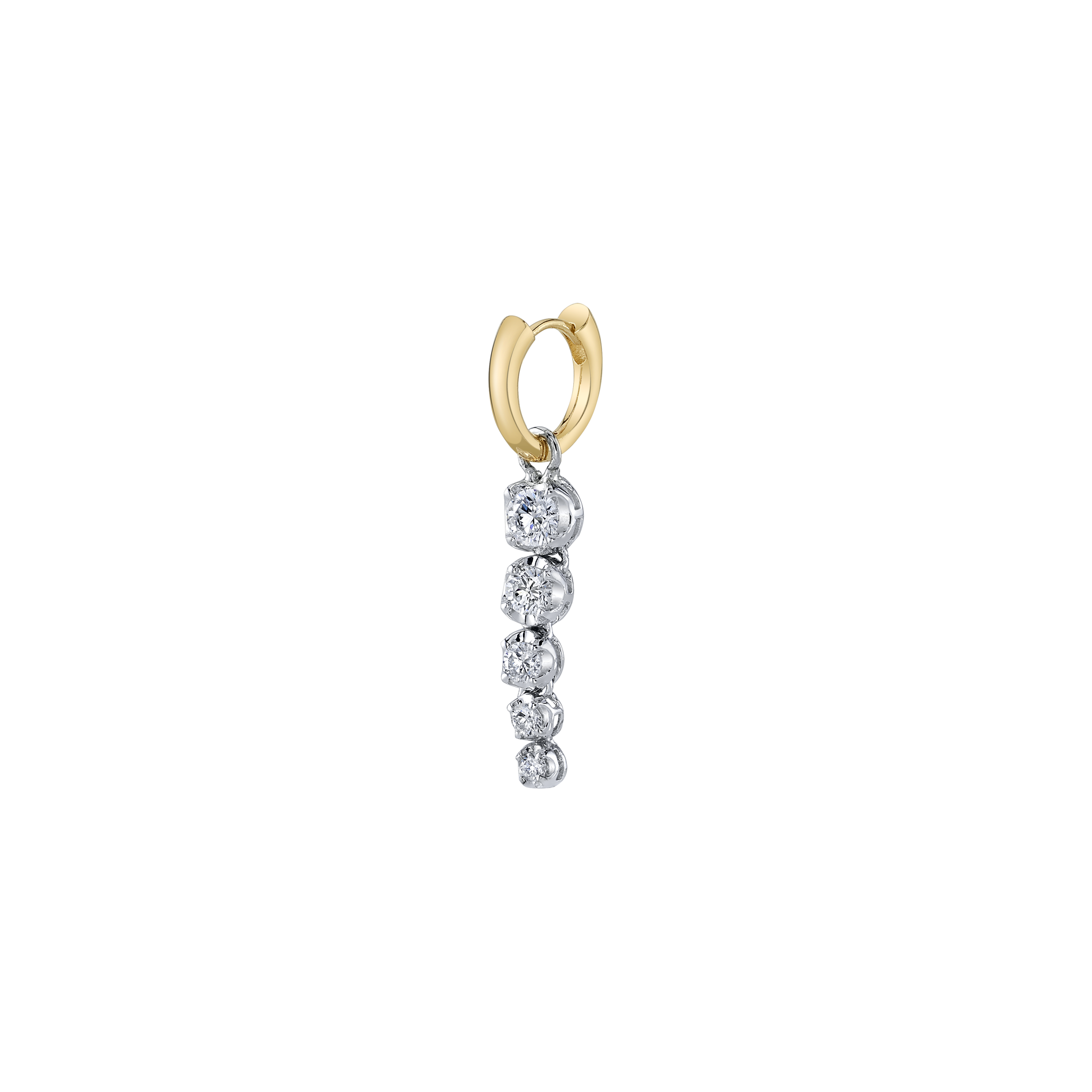 Elegant huggie earrings adorned with a dazzling array of ascending diamonds- Gabriela Artigas