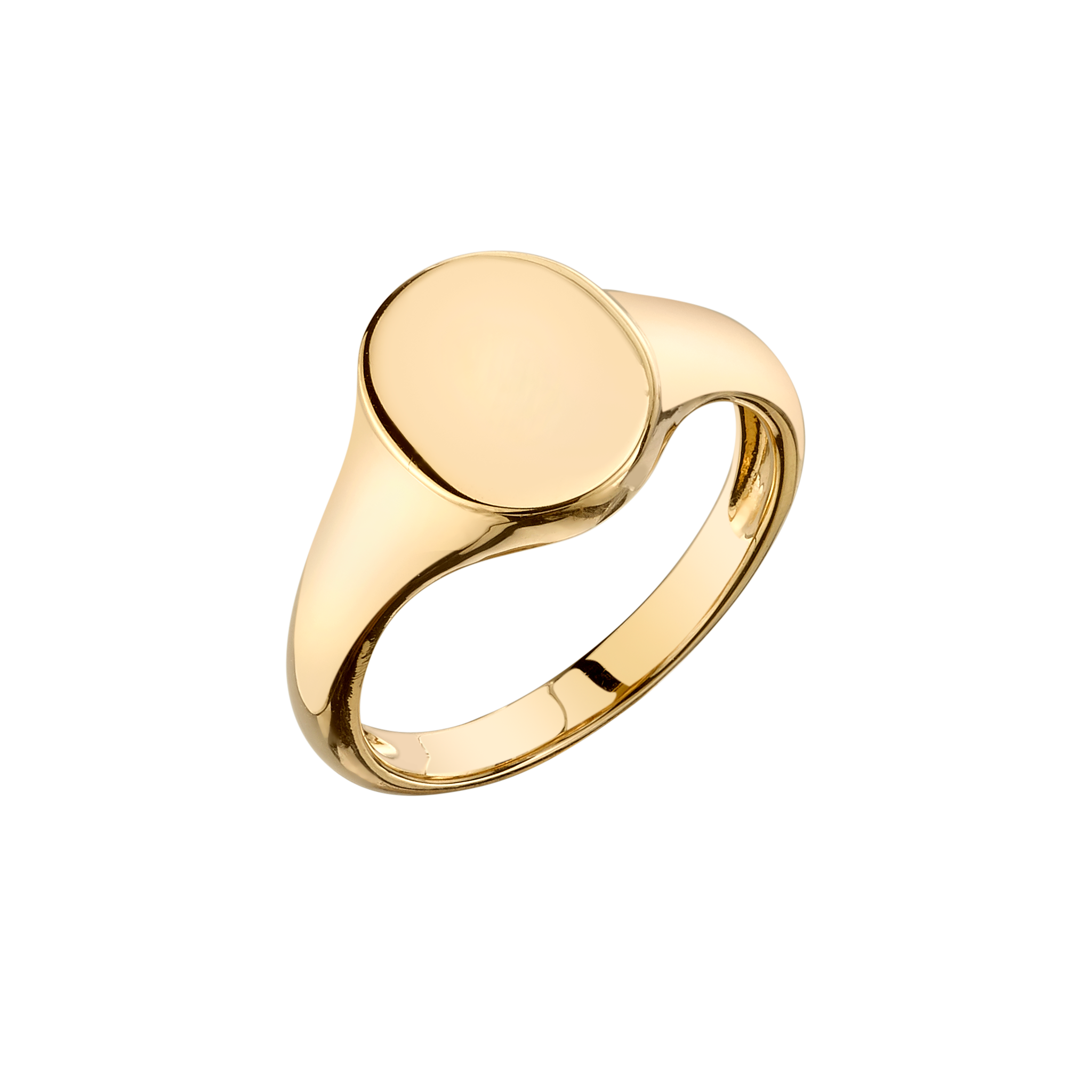 Disc signet ring in vermeil gold, featuring a sleek and modern design with a polished finish - Gabriela Artigas