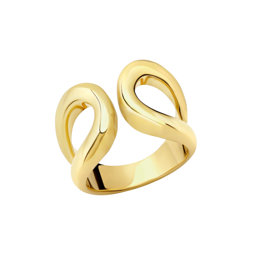 Double beam ring crafted in vermeil gold, showcasing a contemporary and elegant design - Gabriela Artigas