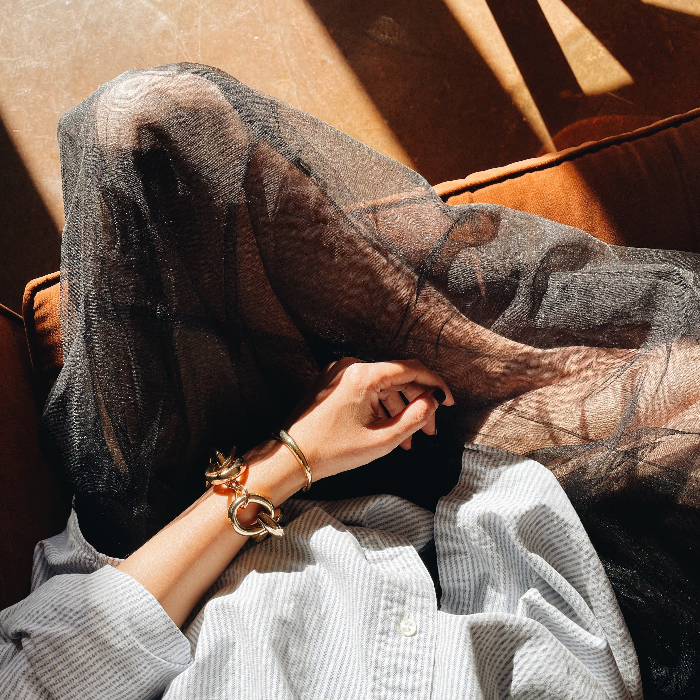 Chunky yellow gold-plated chain bracelet featuring a bold Tusk Clasp - Gabriela Artigas