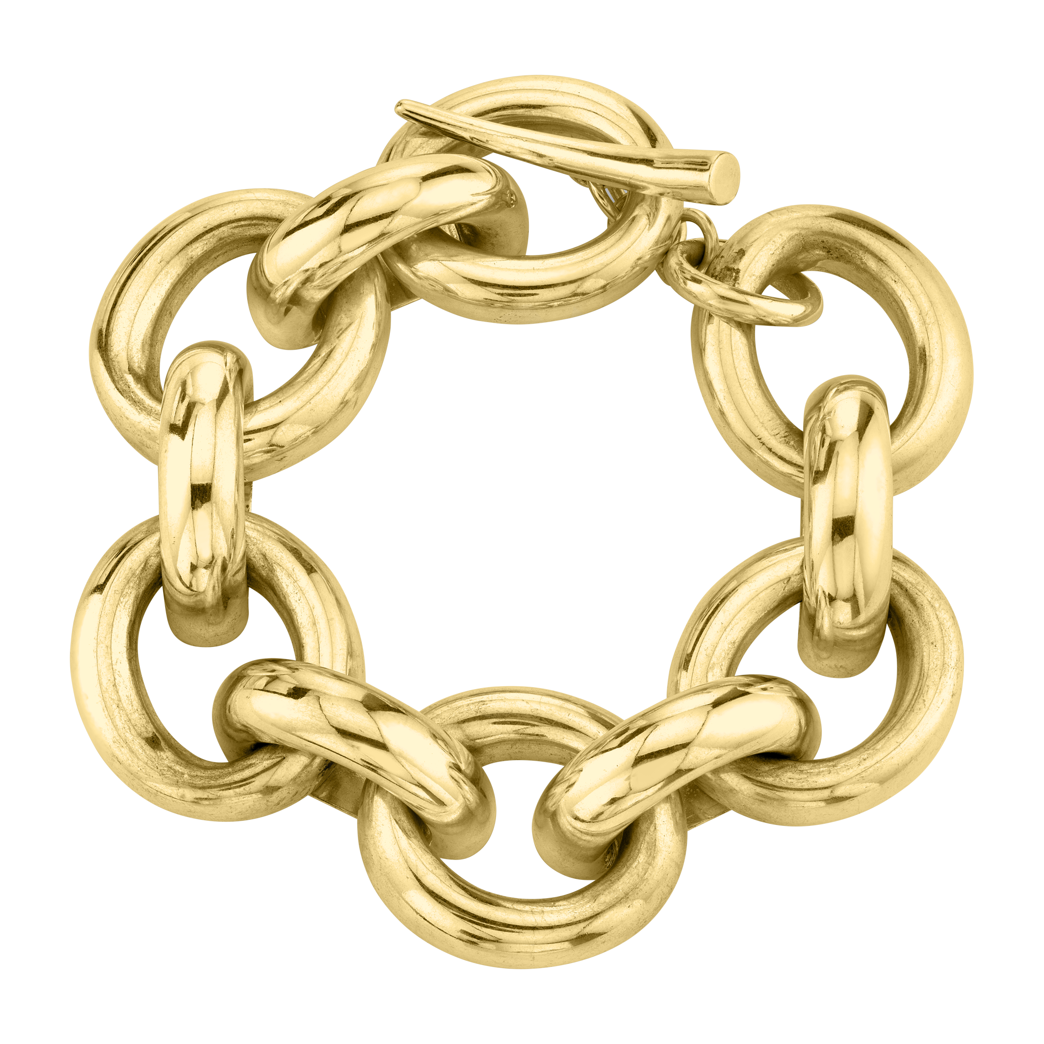 Modern chain bracelet with a chunky design and Tusk Clasp, finished in yellow gold plating - Gabriela Artigas