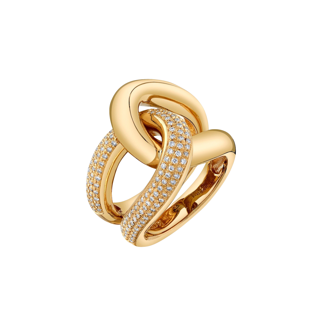 Full Link Ring with White Pavé Diamonds - Gabriela Artigas