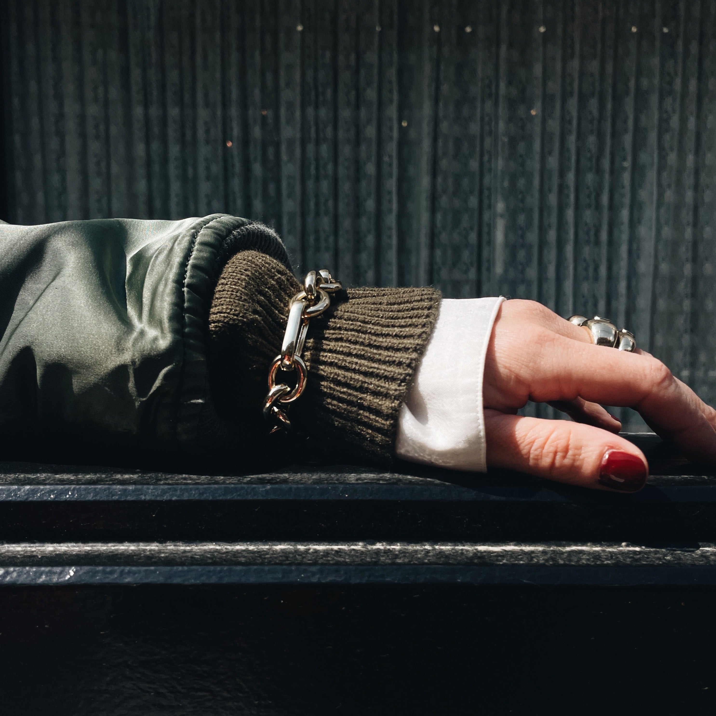 A sleek Rectangular Link Bracelet in gold featuring a sophisticated chained design - Gabriela Artigas