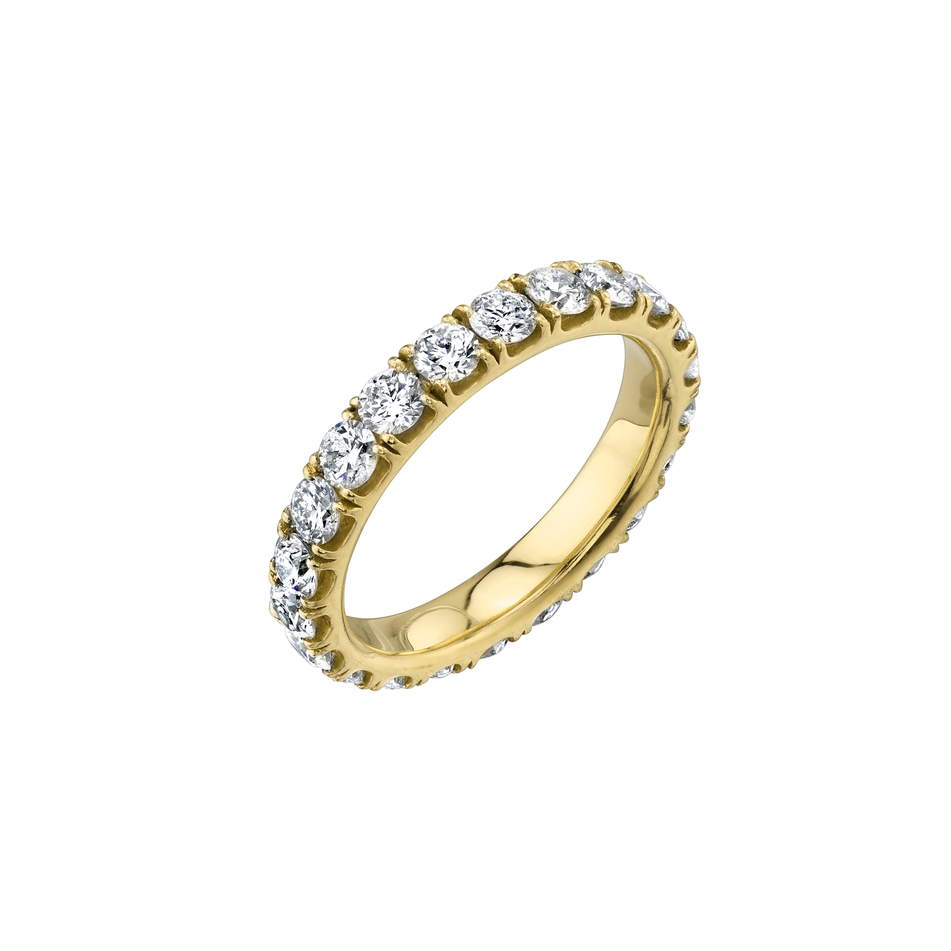 Solid thick band gold ring covered in round pave diamonds - Gabriela Artigas