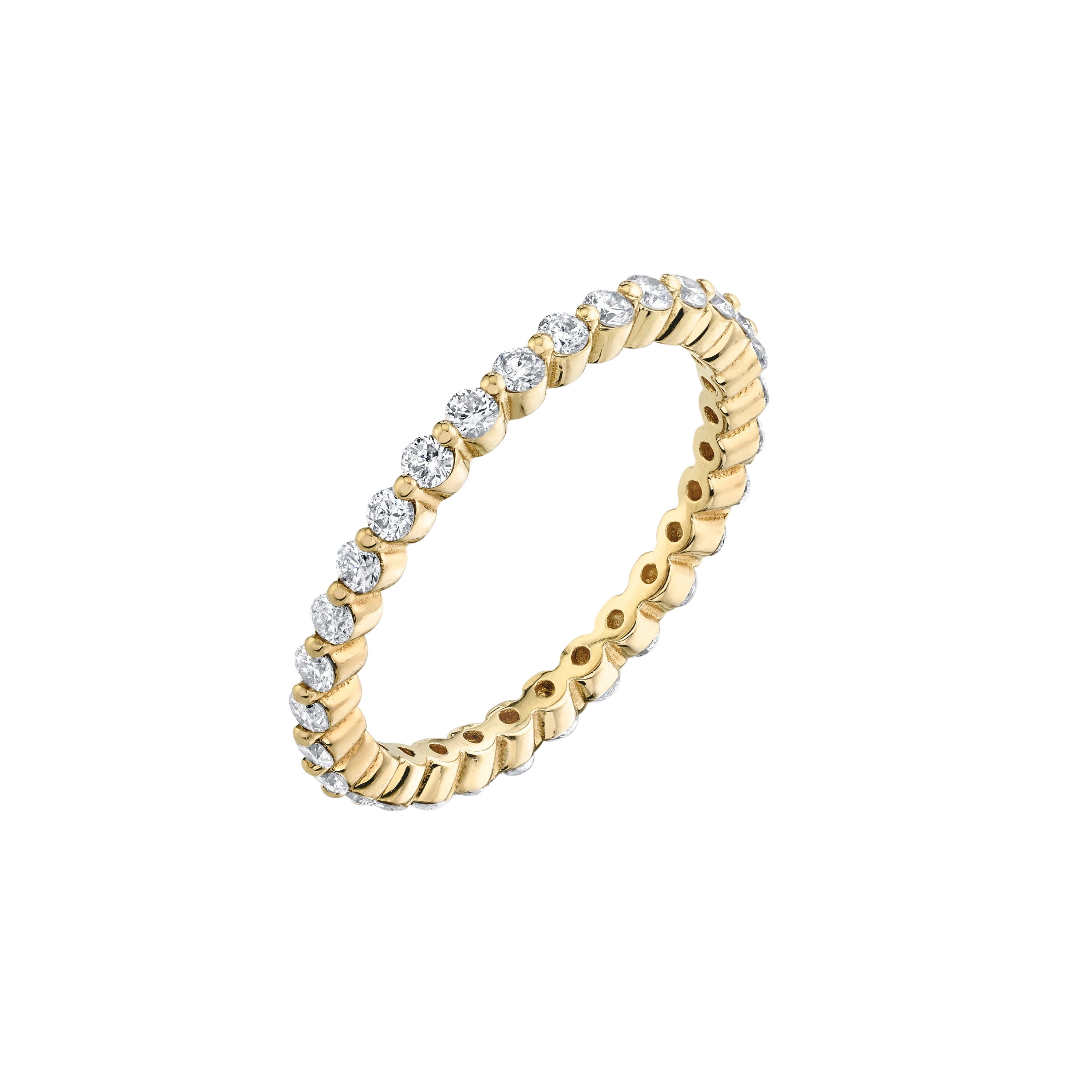 Prong Axis Ring with Pavé White Diamonds - Gabriela Artigas