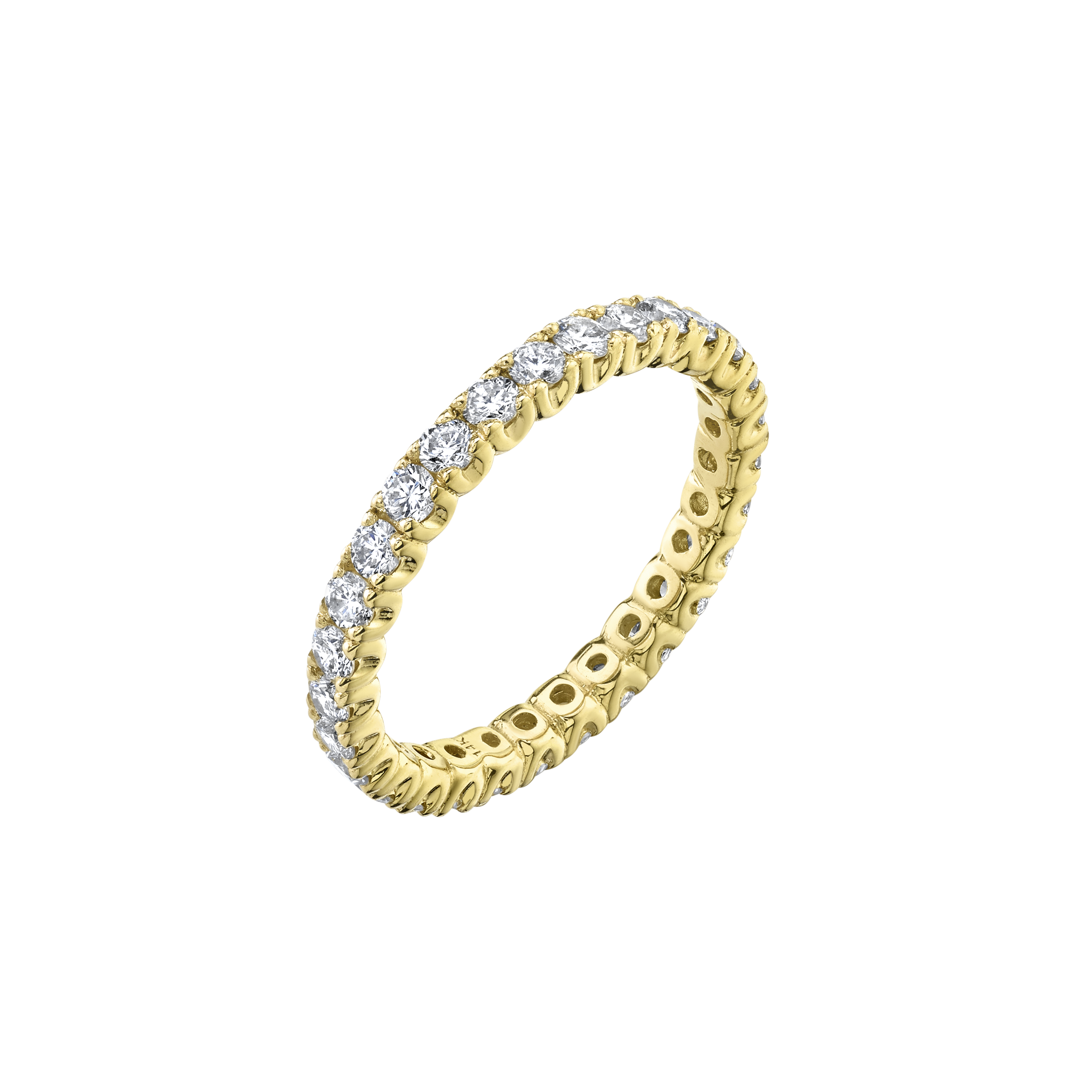 Yellow gold Eternity Queen Axis Ring, encrusted with white diamonds all around, a statement ring radiating timeless luxury and sparkle - Gabriela Artigas