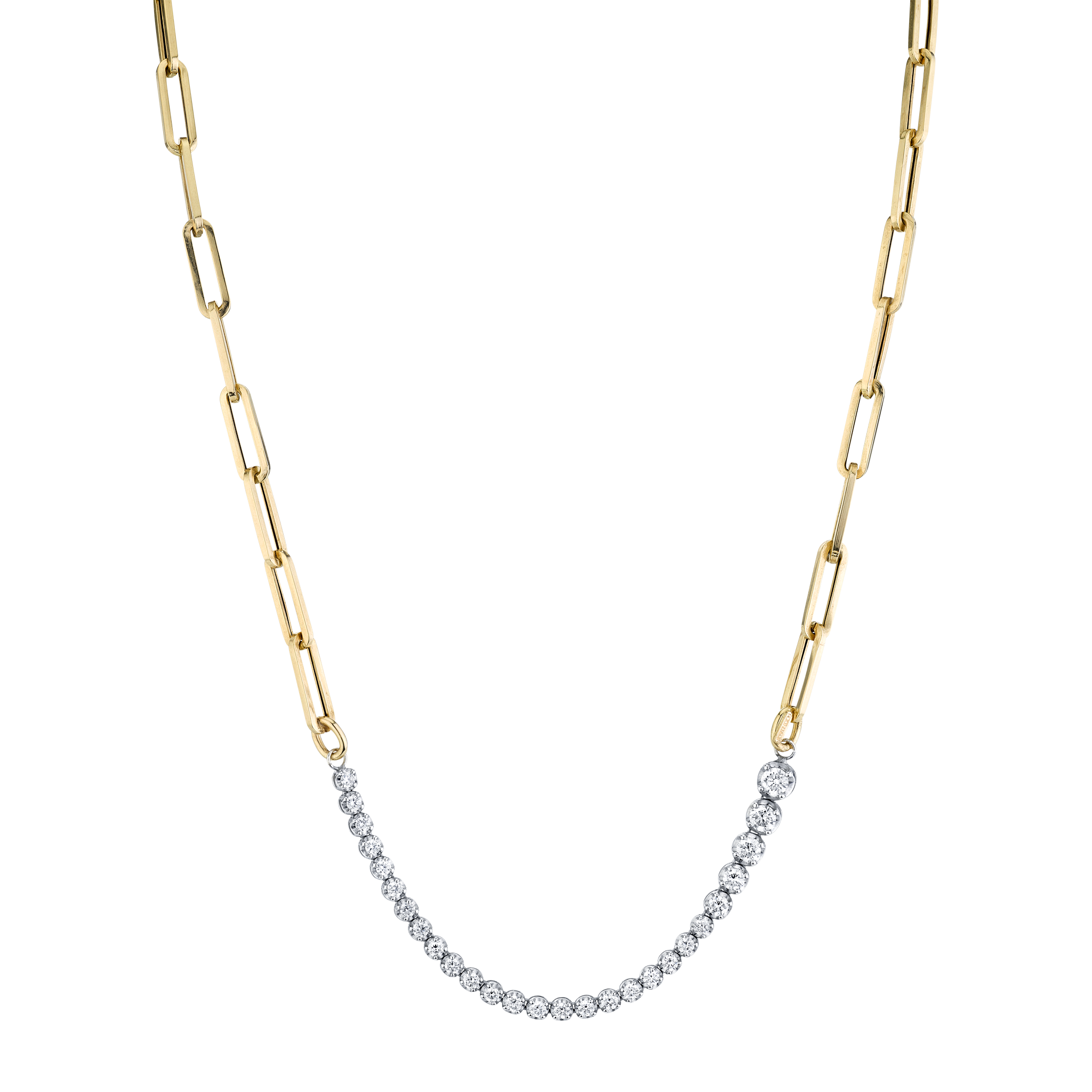 A luxurious Ascending diamond chain necklace with a rectangular design - Gabriela Artigas