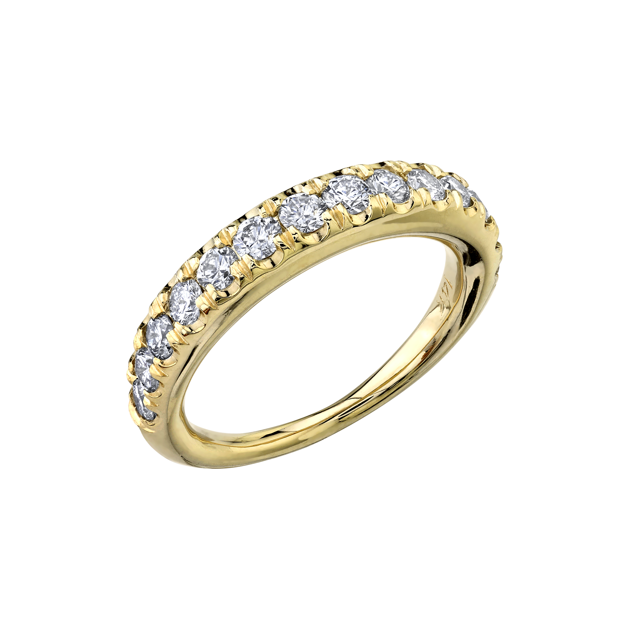Yellow gold Rising Tusk Ring, with French cut pavé diamonds rising gracefully, offering a refined, diamond jewelry statement - Gabriela Artigas