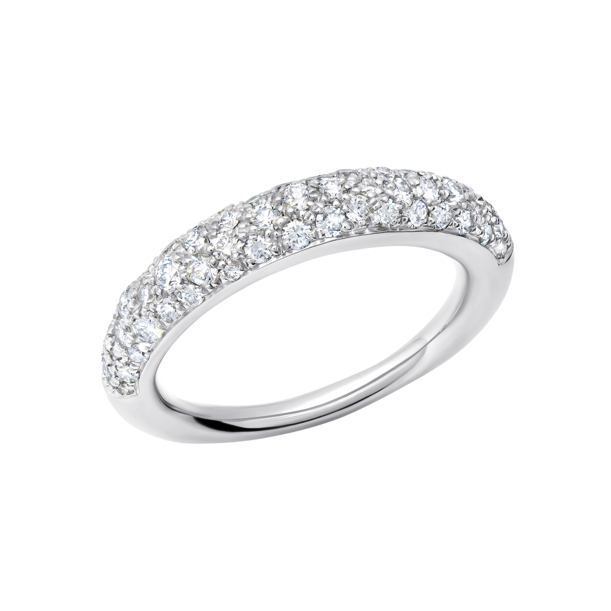 Bold Signature Rising Tusk Ring in 14K white gold, encrusted with varied pavé diamonds for a unique, glamorous statement - Gabriela Artigas