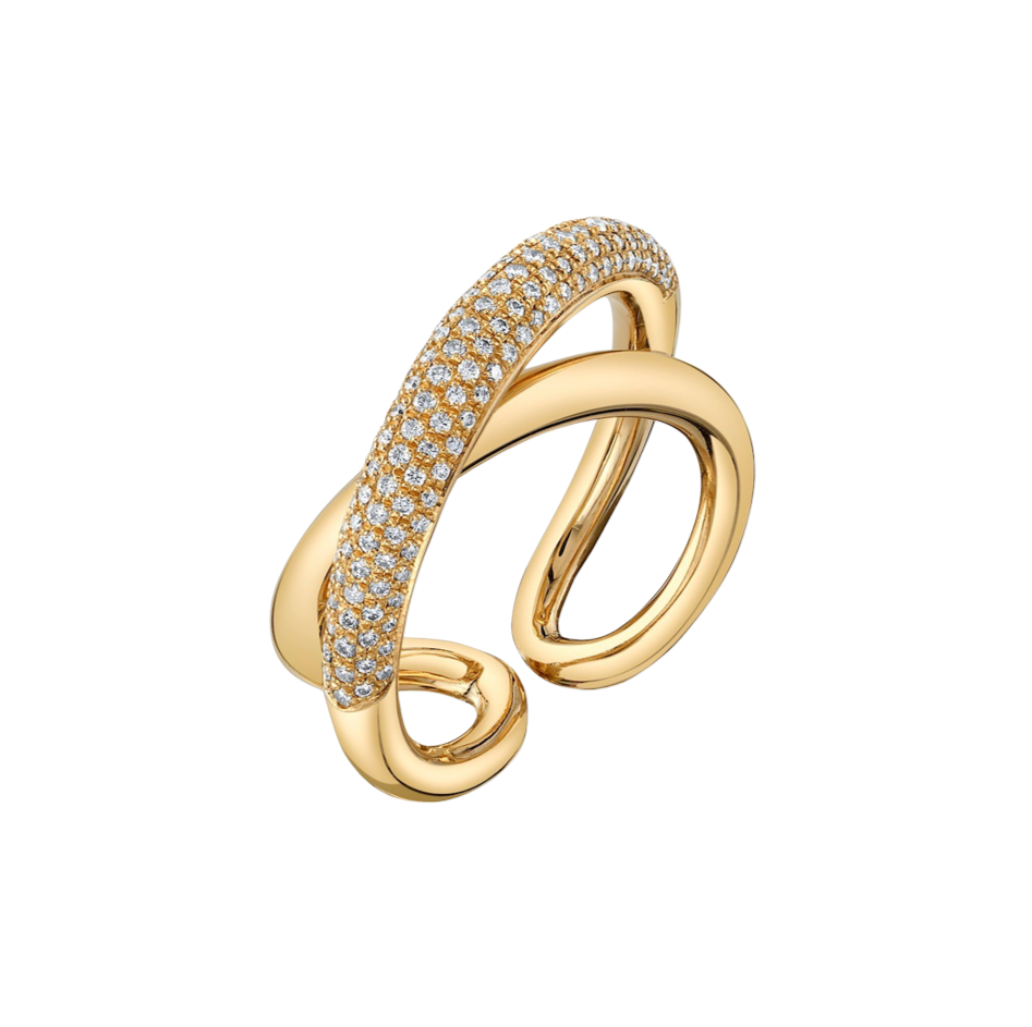 Twisted Ring with White Pavé Diamonds - Gabriela Artigas