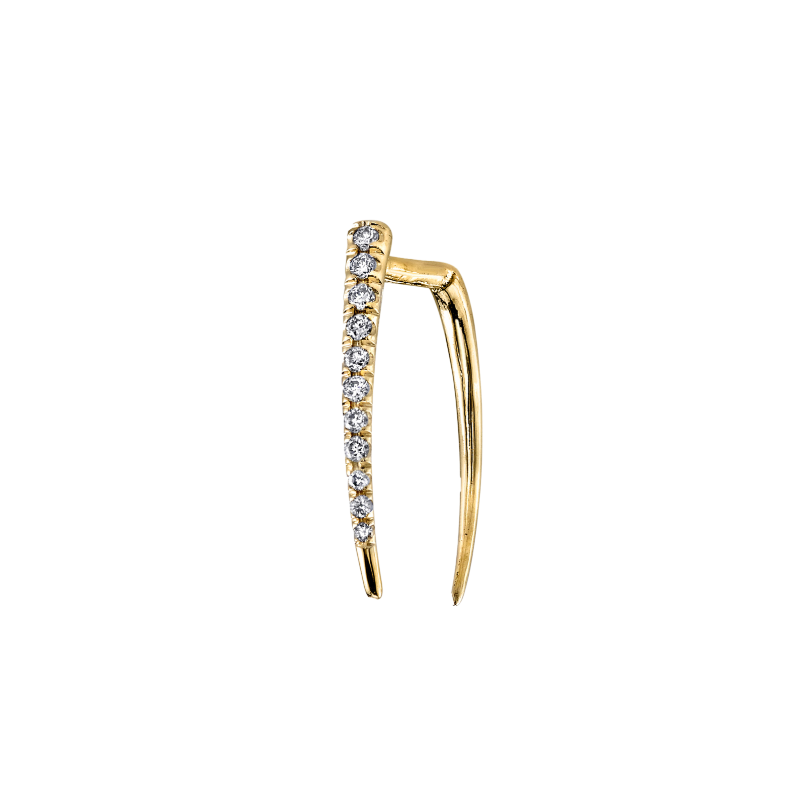 Classic Infinite Tusk earrings in vermeil gold, embellished with white pavé diamonds - Gabriela Artigas