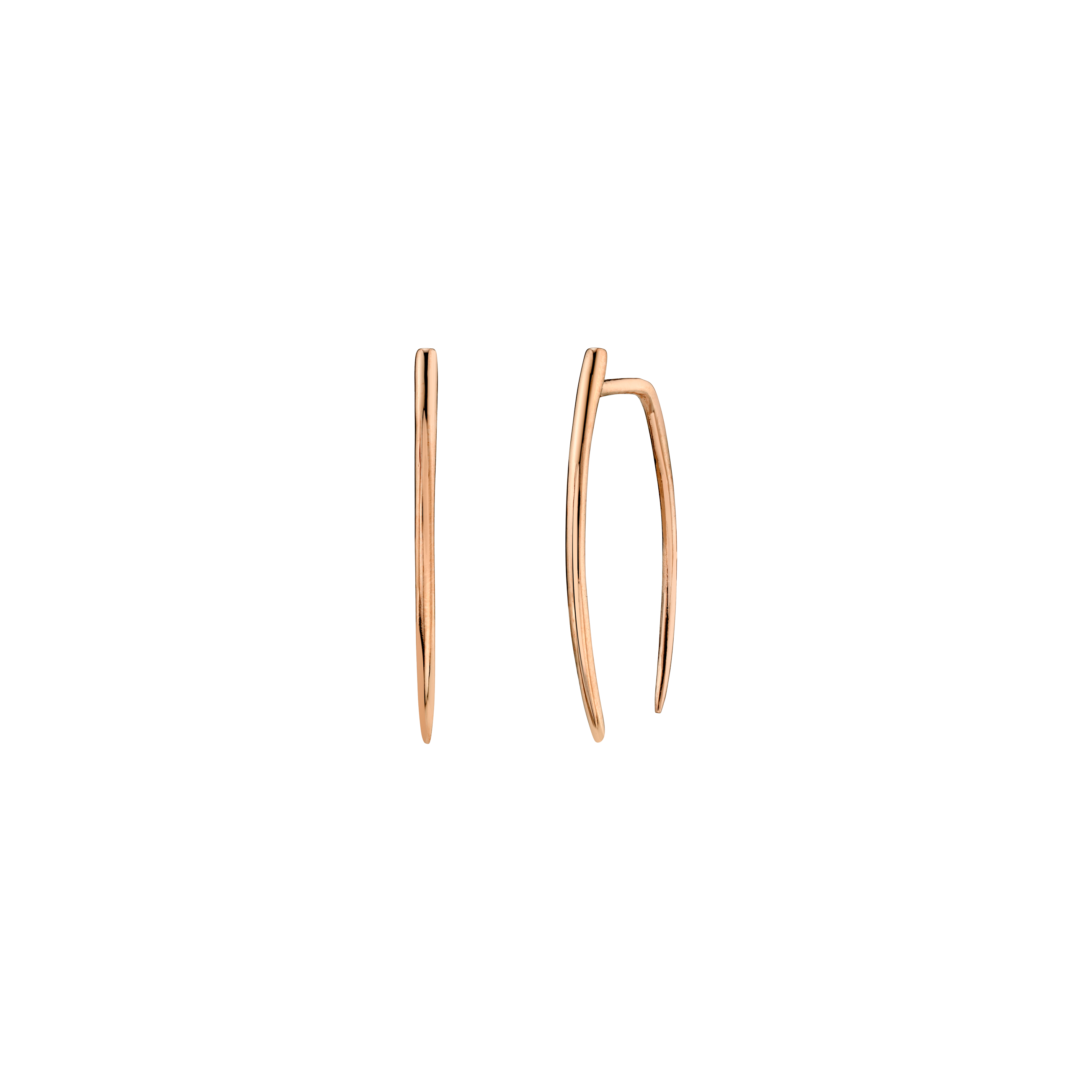Large rose gold tusk earrings with an amplified, sleek design - Gabriela Artigas