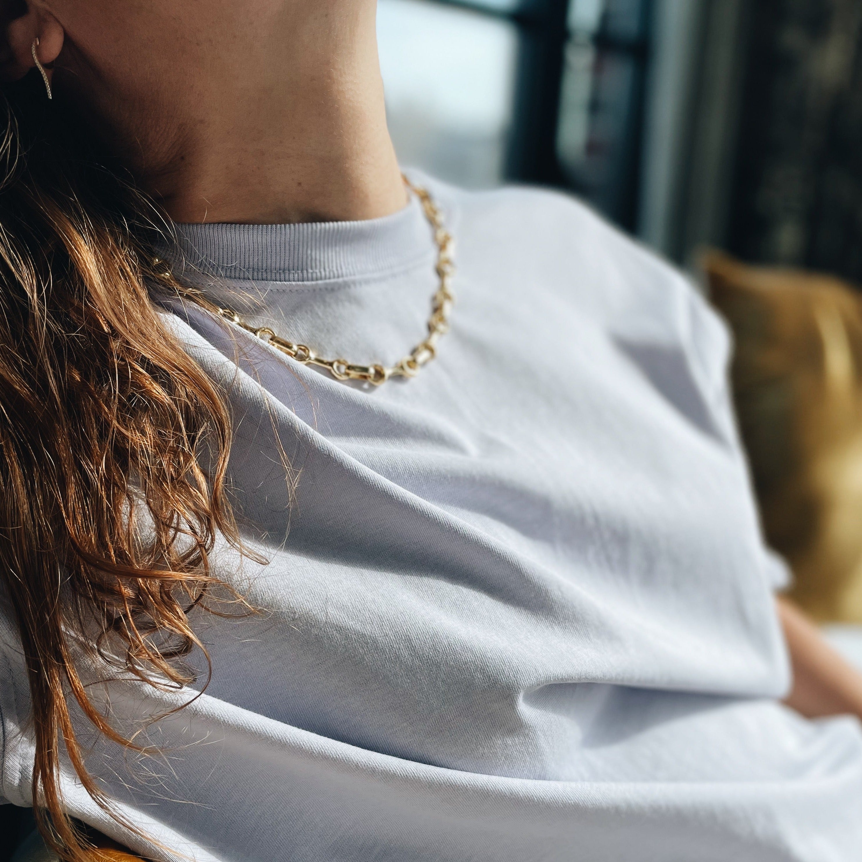 Modern 25mm gold vermeil double beam necklace - Gabriela Artigas