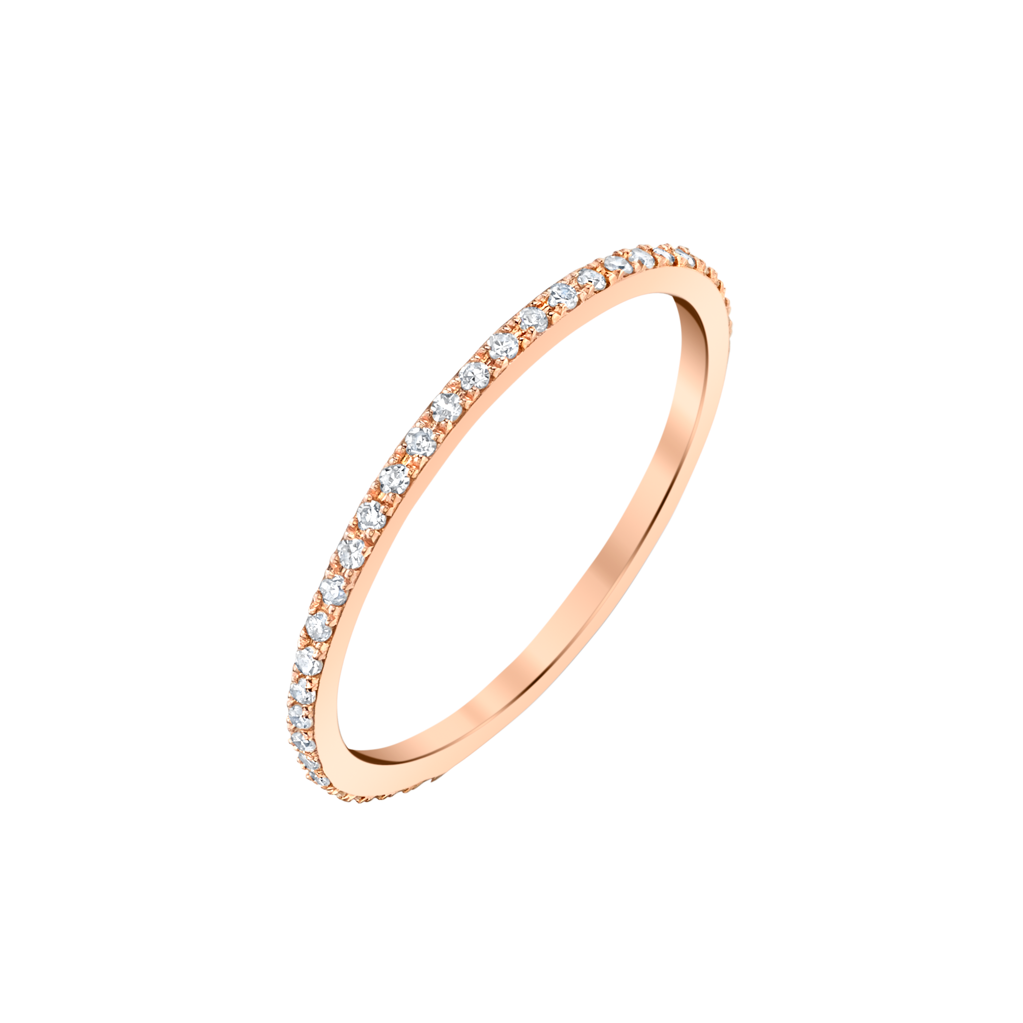 Beautiful Axis ring in rose gold, featuring a dazzling array of white pavé diamonds - Gabriela Artigas