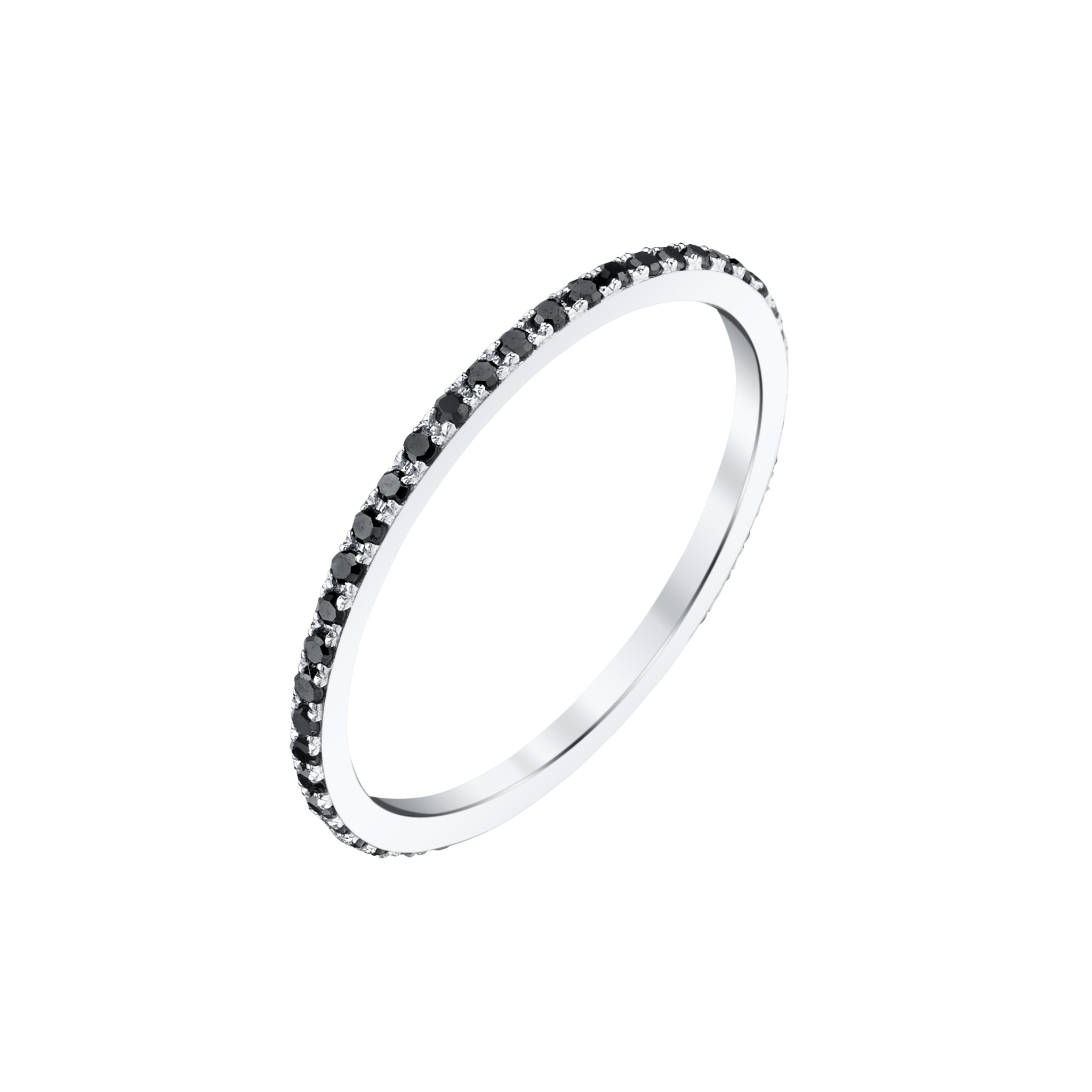 Elegant Axis ring in sterling silver, beautifully accented with black pavé diamonds- Gabriela Artigas