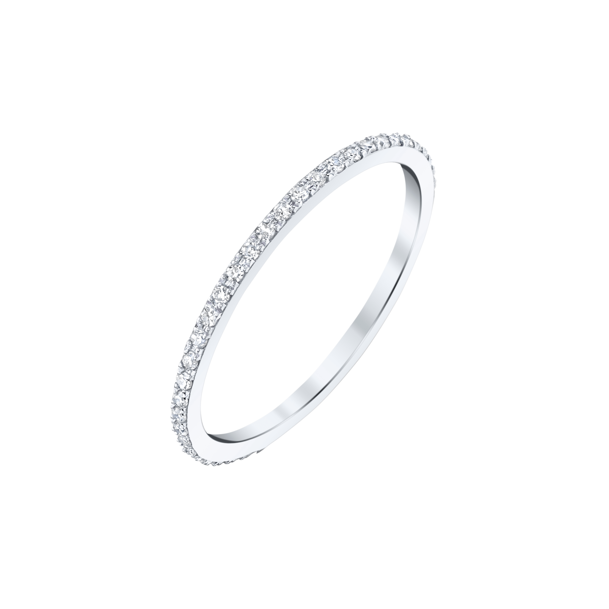 Elegant Axis ring in sterling silver, adorned with sparkling white pavé diamonds - Gabriela Artigas