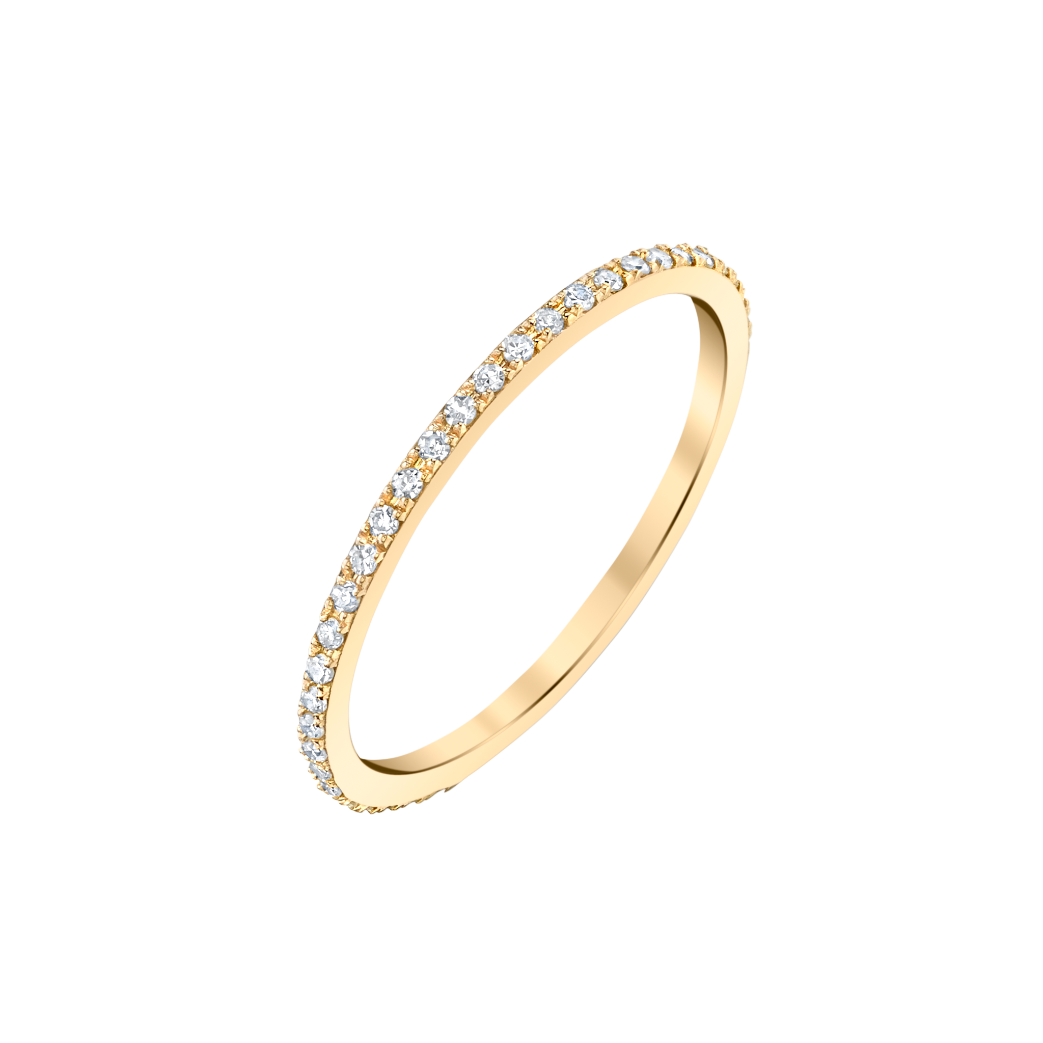 Radiant Axis ring in gold vermeil, embellished with sparkling white pavé diamonds - Gabriela Artigas
