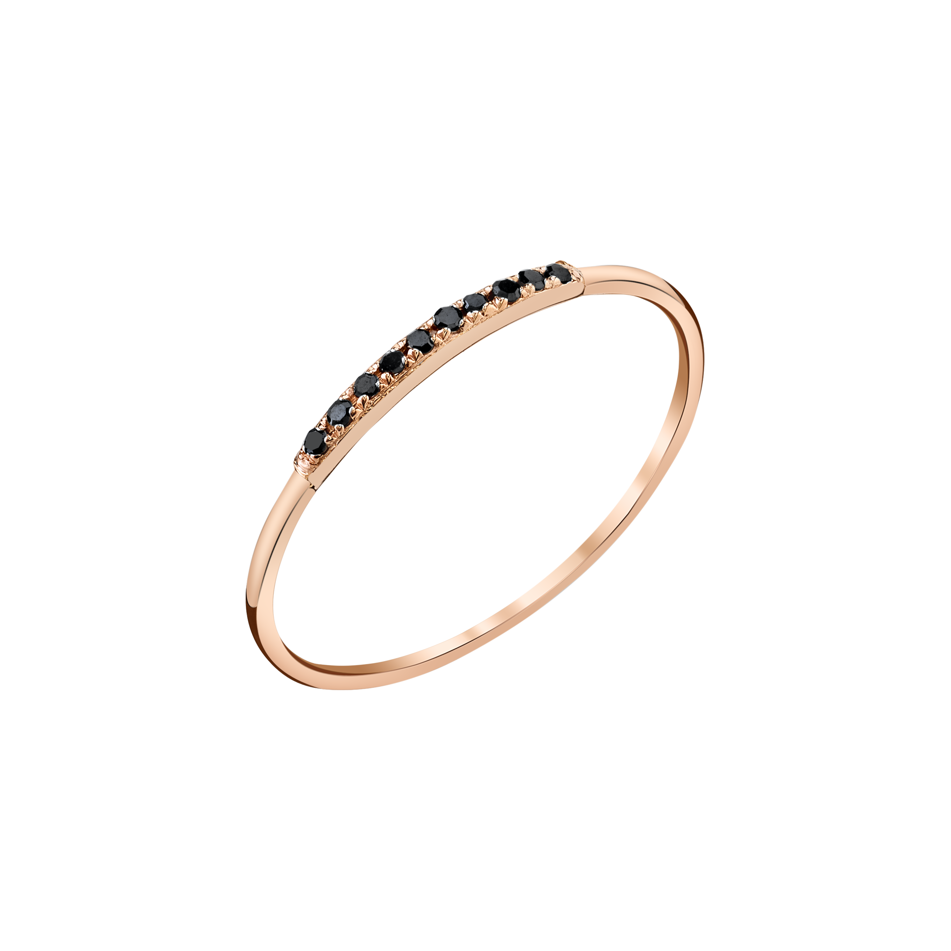 Mini Axis Ring with Black Pavé Diamonds - Gabriela Artigas