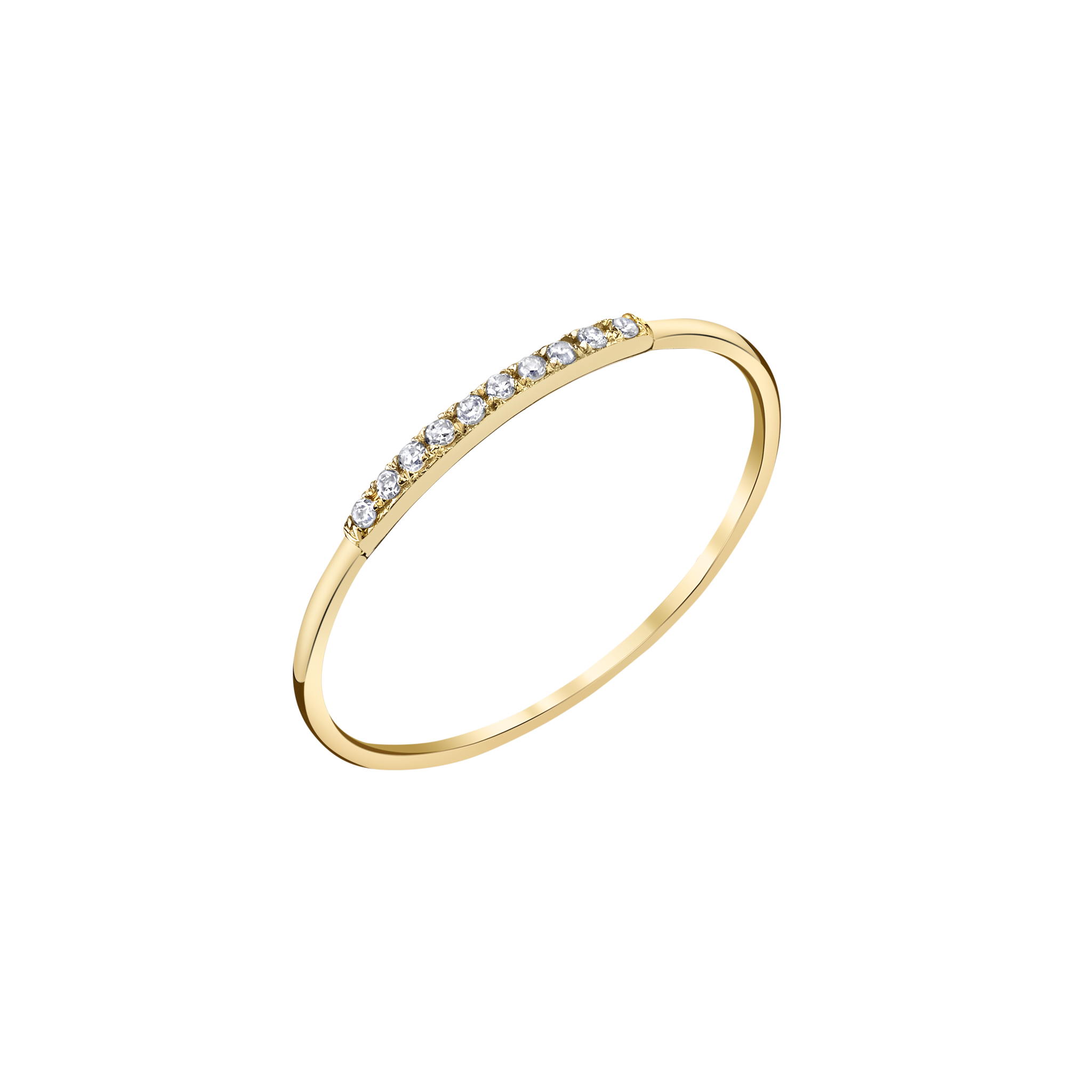 Mini Axis Ring with White Pavé Diamonds - Gabriela Artigas