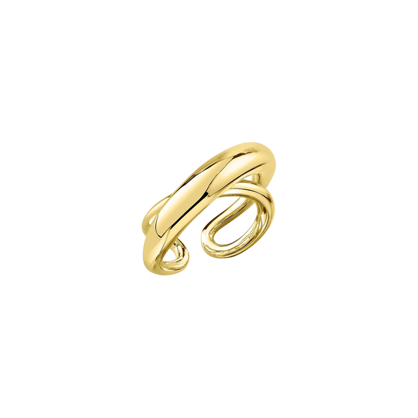 Gold Twin Tusk ear cuff with a timeless twisted infinity shape - Gabriela Artigas
