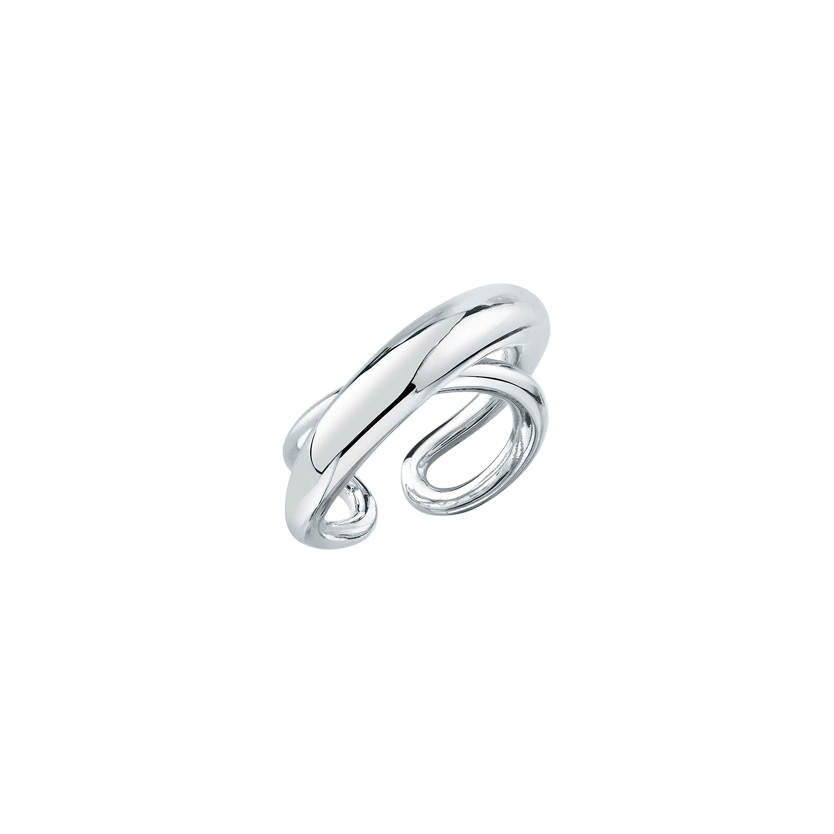 Timeless twisted Twin Tusk ear cuff in Silver, featuring an infinity shape - Gabriela Artigas