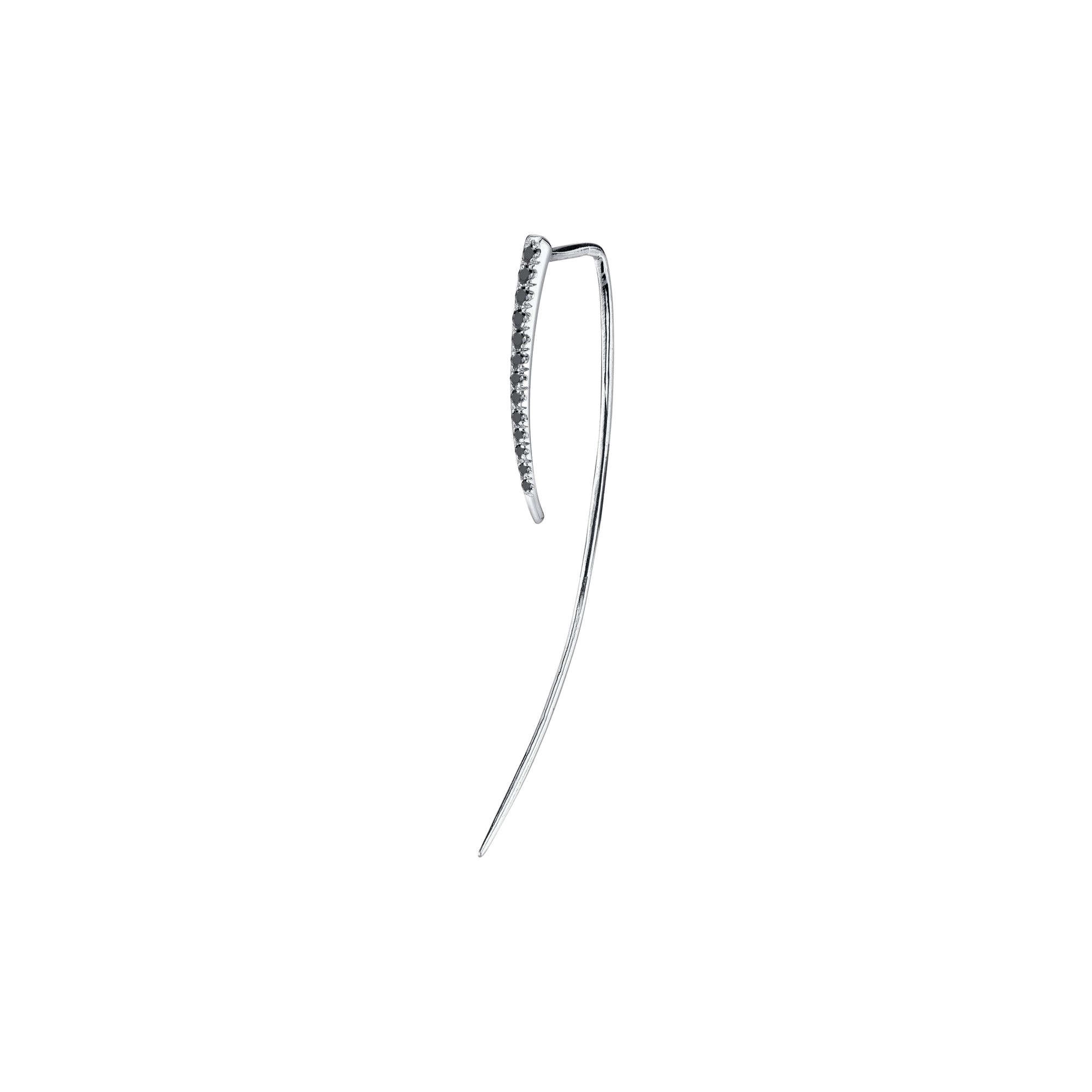 XL Classic Infinite Tusk Earring with Black Pavé Diamonds - Gabriela Artigas